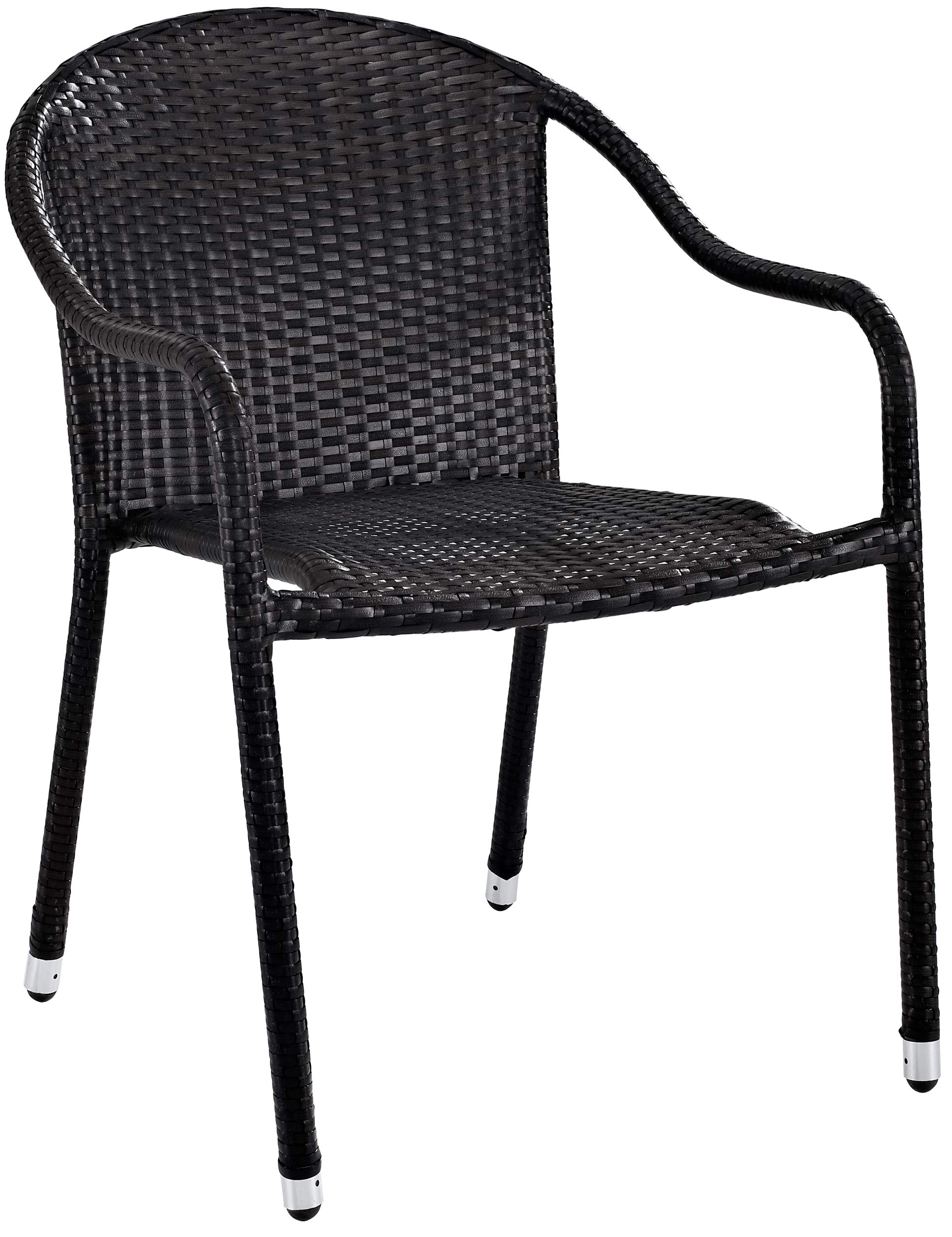 Crosley Palm Harbor 2-Piece Stackable Wicker Patio Chair Set - Brown Outdoor Dining Chairs for Porch, Garden, Poolside & Backyard Relaxation