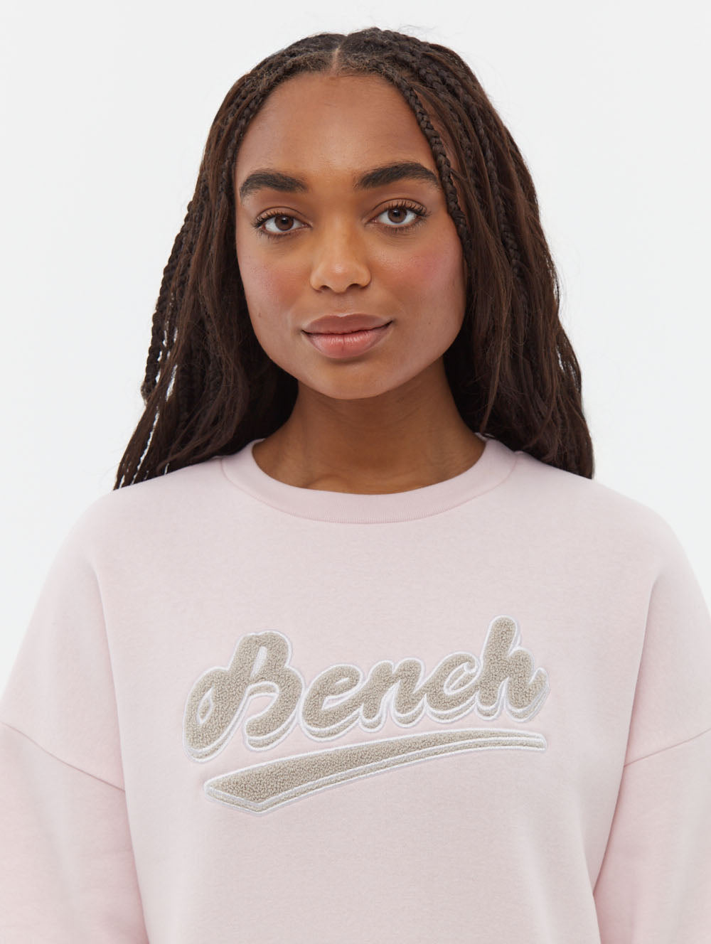 Steffi Retro Logo Crew Neck Sweatshirt - Vintage Style Cotton Pullover for Women | Casual Wear, Street Fashion & Lounge Comfort