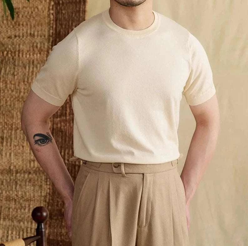Premium O-Neck Collar Summer T-Shirt for Men - Breathable & Lightweight Casual Tee - Perfect for Beach, Vacation, and Everyday Wear
