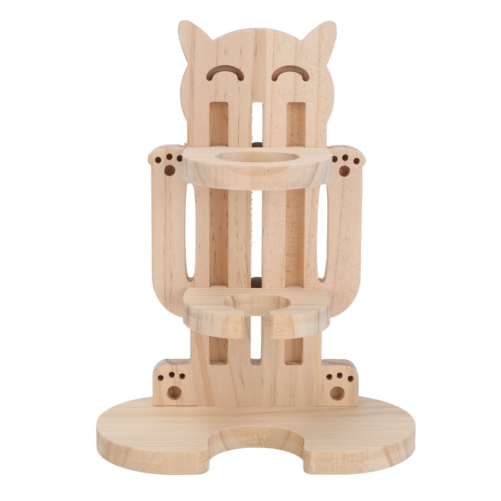 Zerodis Adjustable Height Hamster Water Bottle Stand - Natural Wooden Multi-Functional Drinking Dispenser for Small Pets - Perfect for Cages, Habitats, and Play Areas