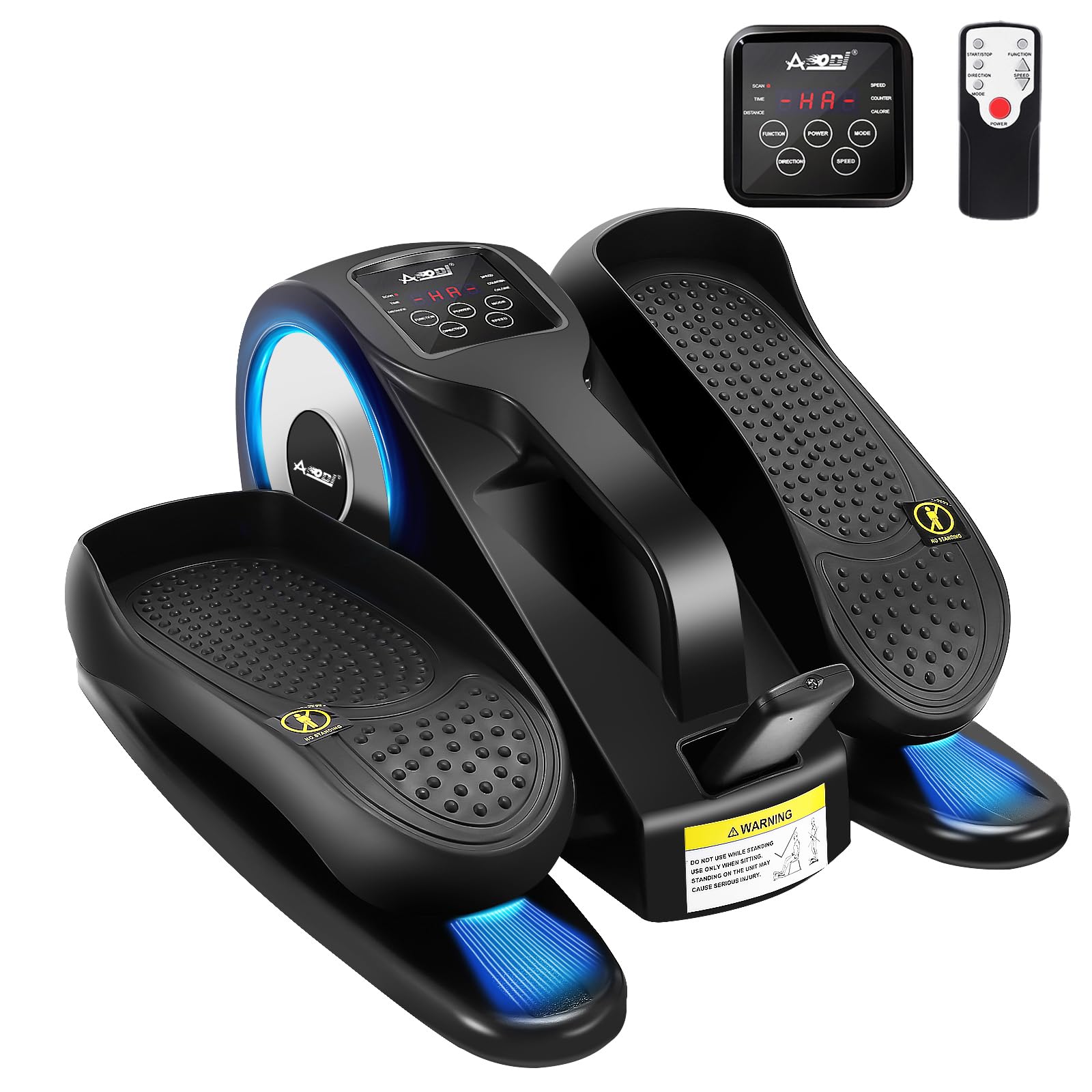 Under Desk Elliptical Machine - Adjustable Speed Quiet Mini Pedal Exerciser for Seniors & Adults with Remote Control | Portable Seated Elliptical Trainer for Home, Office & Workout Use
