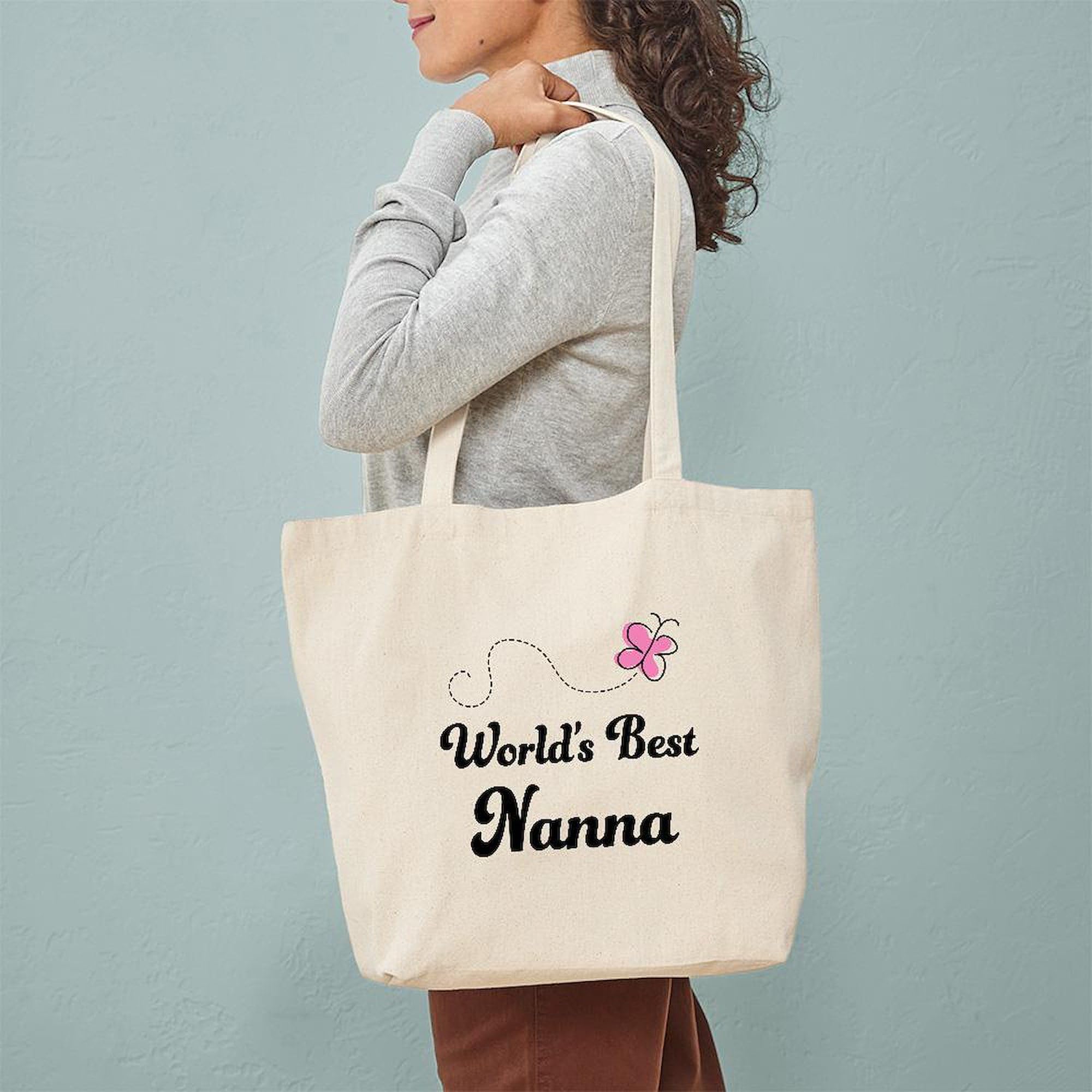 World's Best Nanna Tote Bag - Natural Canvas Reusable Shopping Bag for Groceries, Beach & Everyday Use | Eco-Friendly Gift for Grandmothers