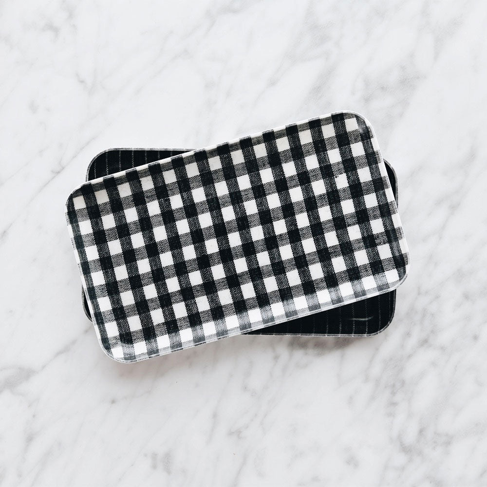 Premium Linen Tray - Small Indigo Blue Organizer for Jewelry, Keys & Essentials | Perfect for Bedroom, Bathroom & Office Decor