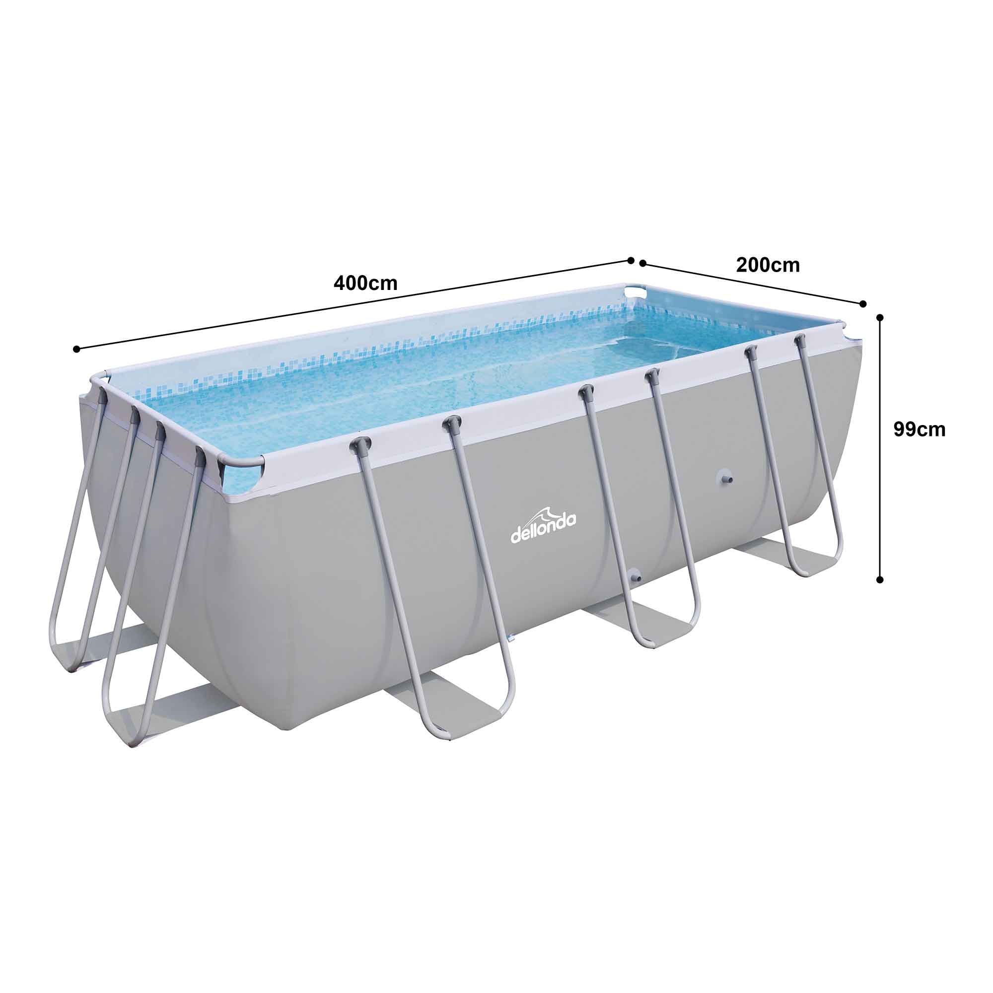 13ft Deluxe Steel Frame Rectangular Swimming Pool with Ladder, Filter Pump & Cover | Durable Above Ground Pool for Backyard, Summer Fun, Family Gatherings | DL139