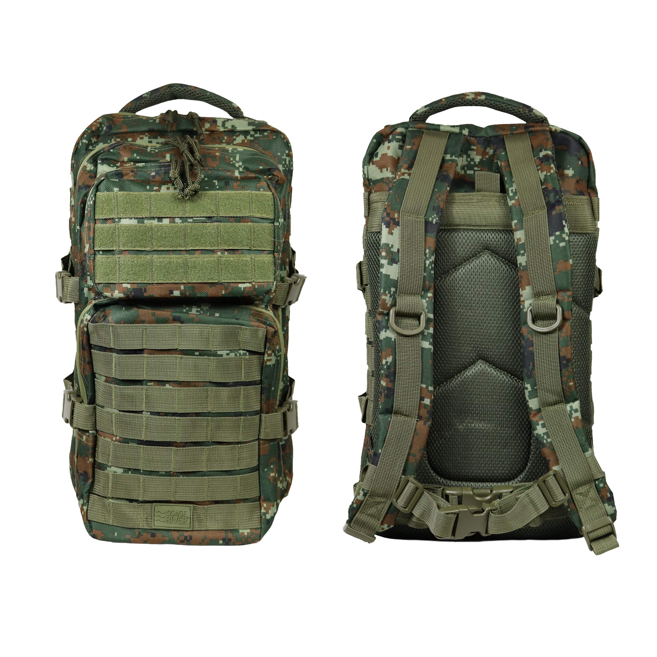 OSAGE RIVER Large Fishing Tackle Backpack with Rod Holder - Waterproof Tackle Storage Bag for Bass Fishing, Camping & Hunting Gear - Camo Design for Outdoor Adventures