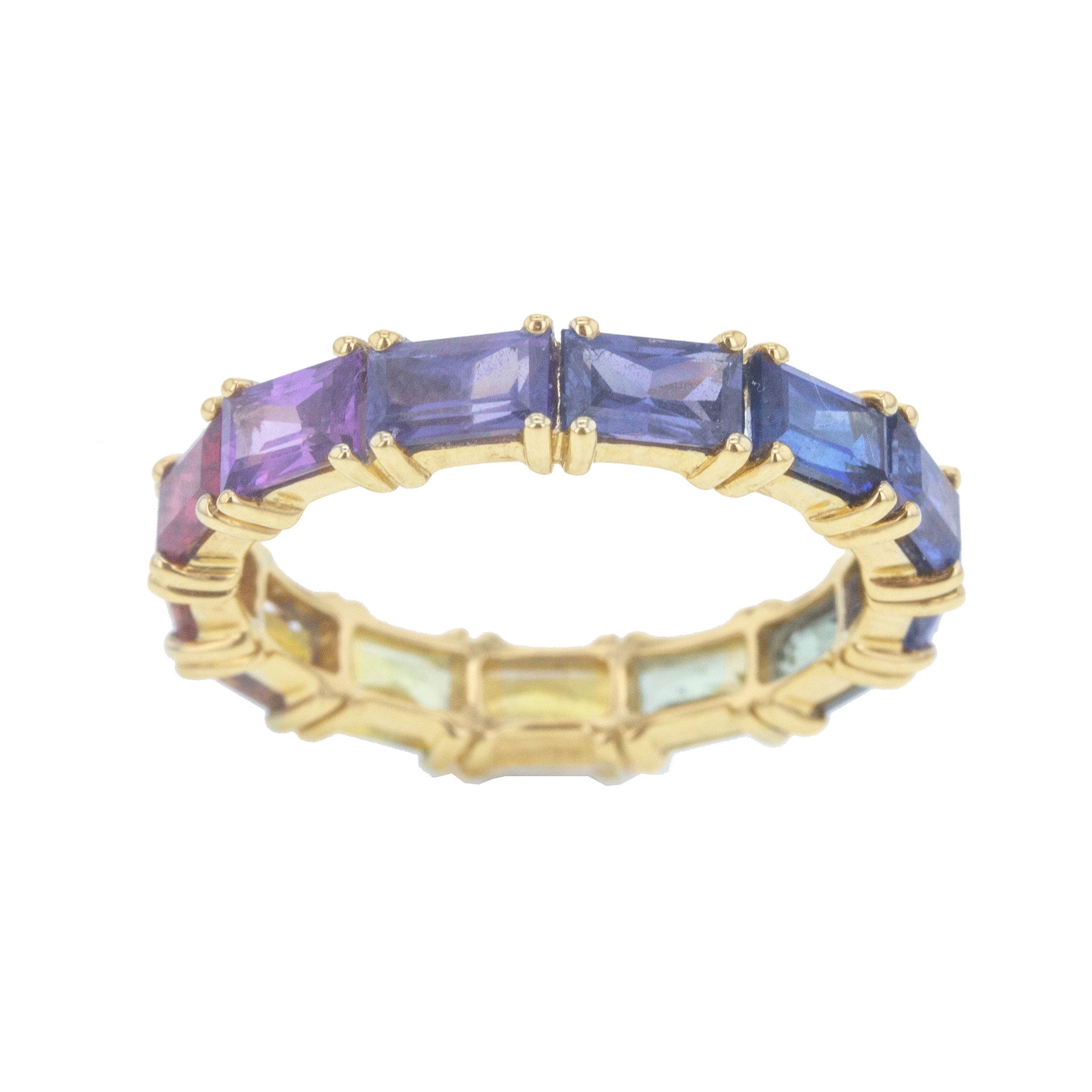 Kimberly Collins Baguette Rainbow Sapphire Ring | Genuine Multicolor Sapphire Jewelry for Women | Perfect for Weddings, Anniversaries & Special Occasions