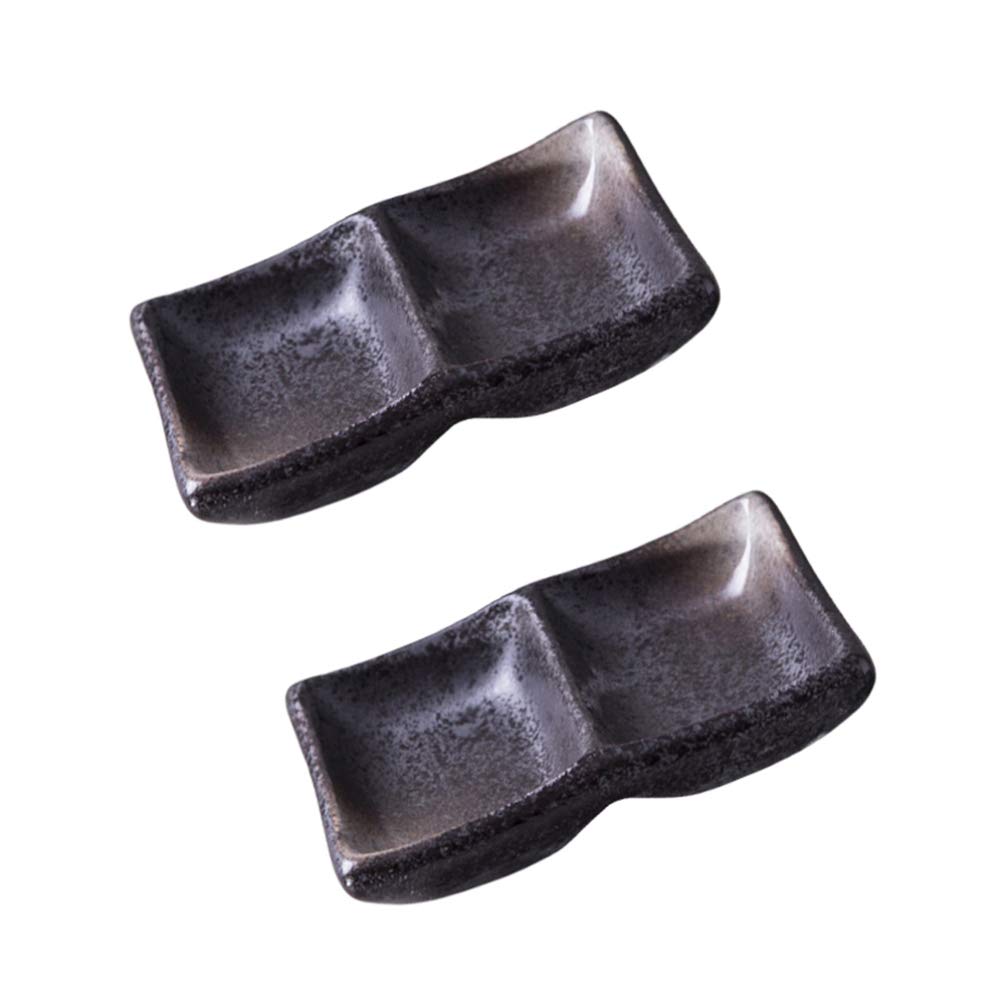 Hemoton 2-Piece Ceramic Soy Sauce Dipping Bowls - Mini Japanese Seasoning Dishes for Sushi, Snacks, Chips & Cooking | Perfect for Asian Cuisine, Dinner Parties & Home Kitchens