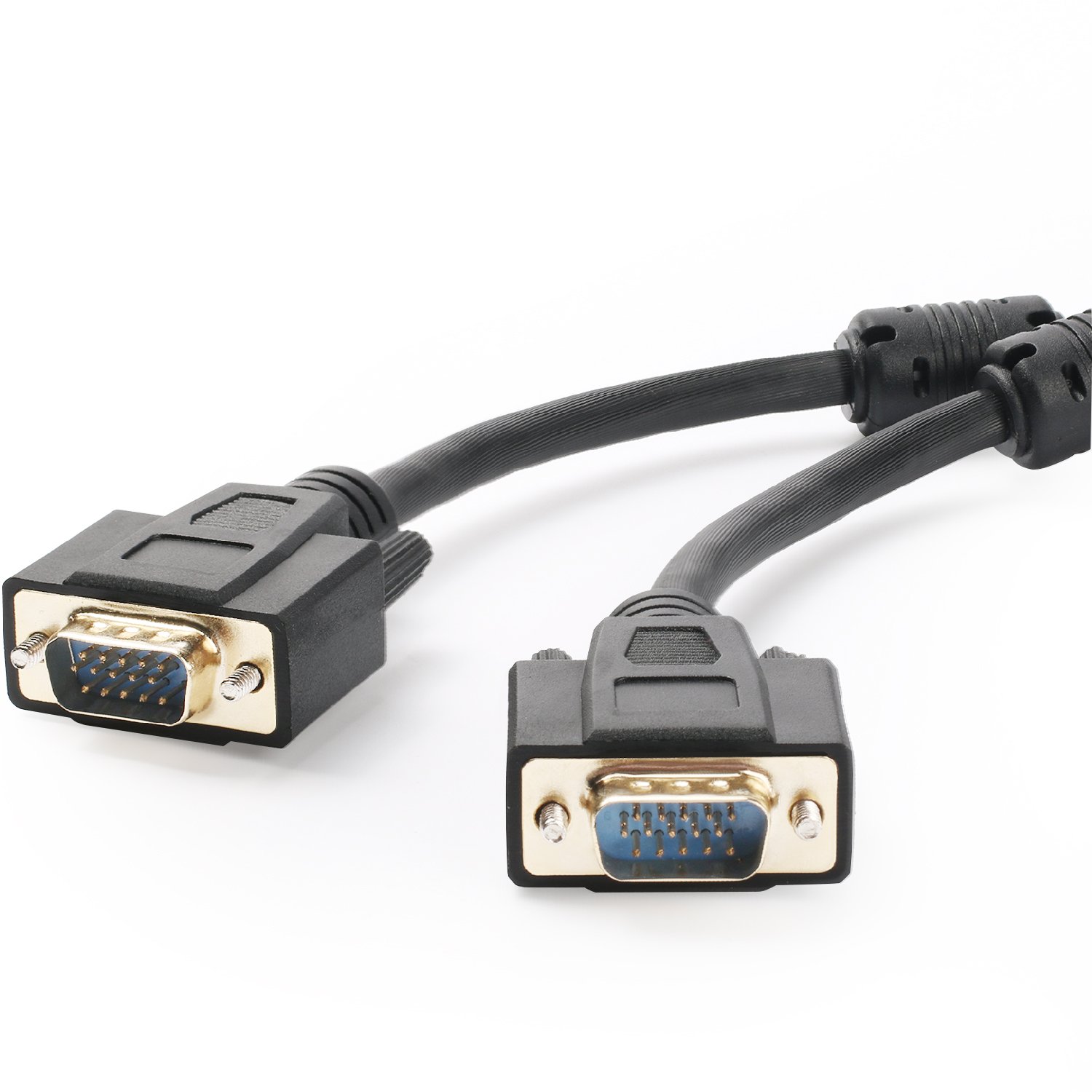 Postta VGA to VGA Cable 3ft - HD15 Male to Male Monitor Cable with Ferrite Cores - Ideal for PC to Monitor, Projector & Display Connections