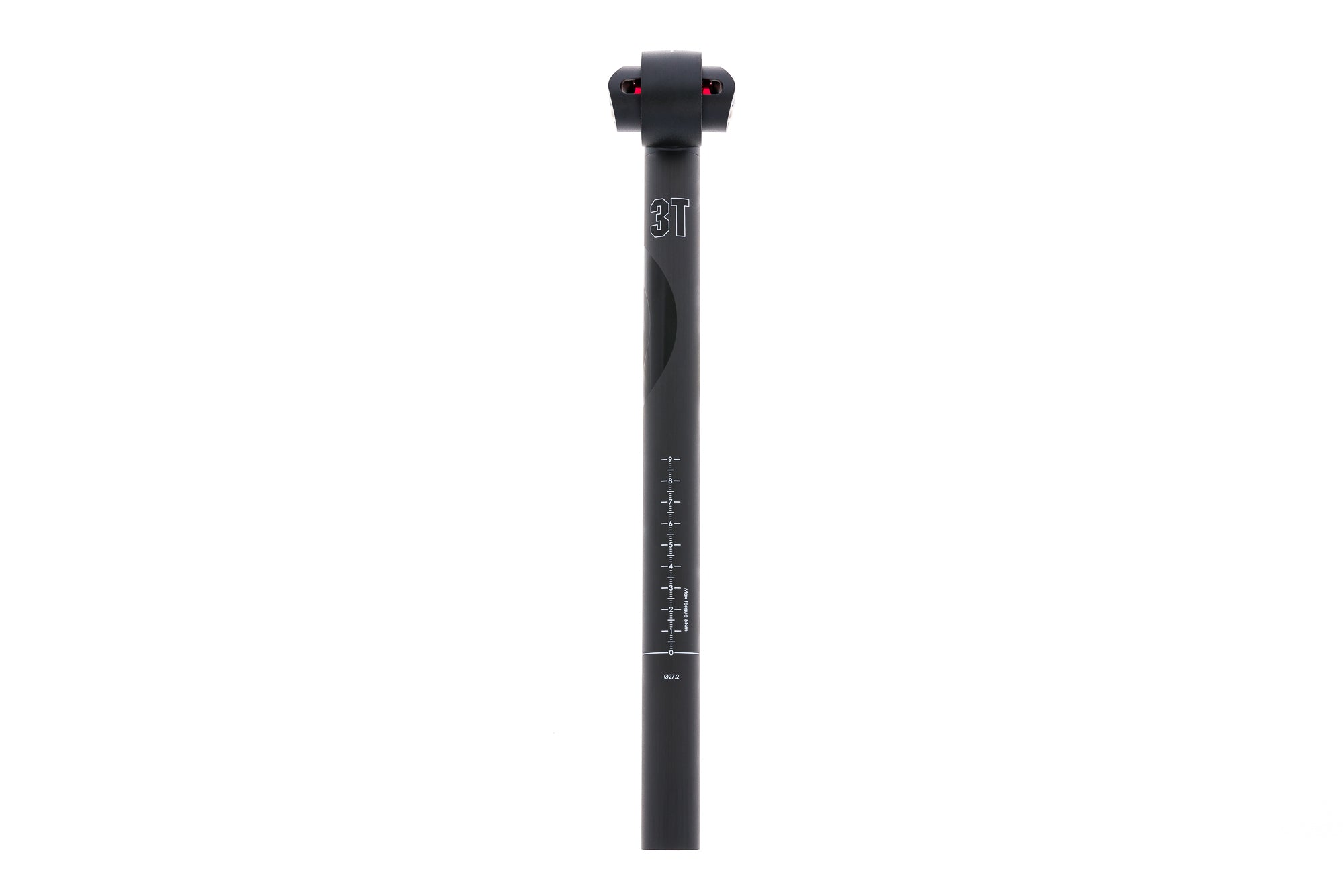 3T Ionic 25 VR Team Carbon Fiber Bike Seatpost - 27.2x350mm with 25mm Setback - Black - Perfect for Road Bikes & Performance Cycling