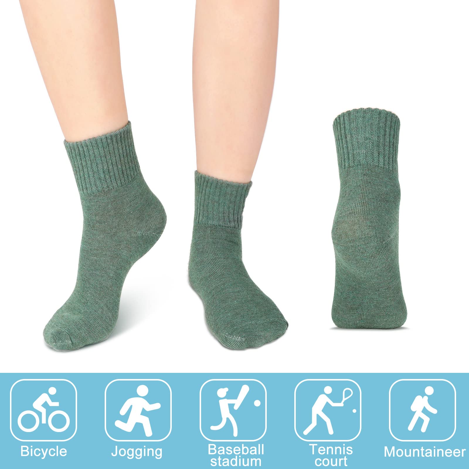 Eurzom 10 Pairs Women's Cotton Crew Socks - Lightweight Ankle Socks for Daily Wear & Gifts