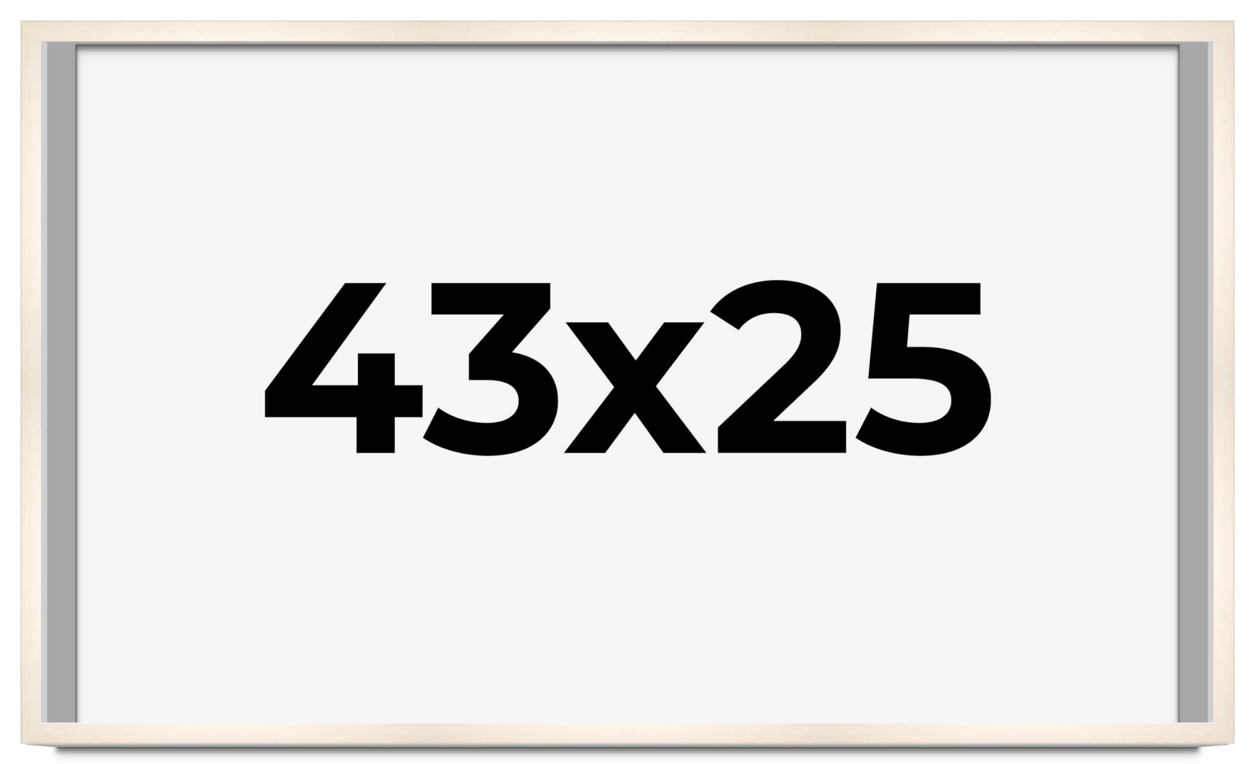 CountryArtHouse 43x25 Inch White Wash Solid Wood Picture Frame with UV Acrylic Plexiglass - 0.8125 Inch Moulding Width, Acid-Free Foam Backing & Hanging Hardware - Perfect for Wall Art, Family Photos, and Home Decor