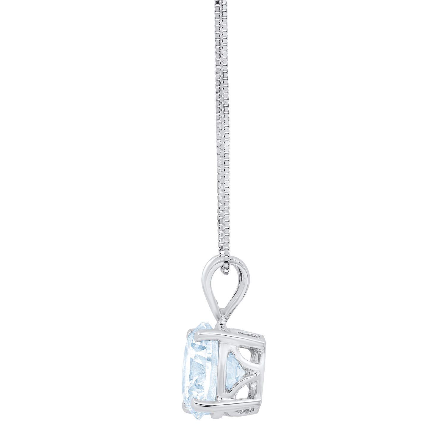 0.50 ct Natural Sky Blue Topaz Solitaire Pendant with 18