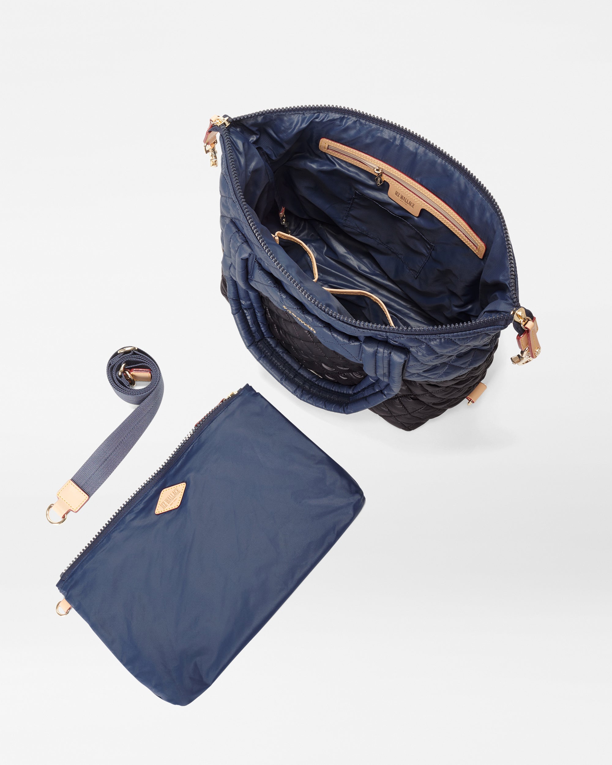 Black/Navy Medium Sutton Deluxe Backpack - Stylish & Durable College Backpack for Men & Women - Perfect for School, Travel & Work
