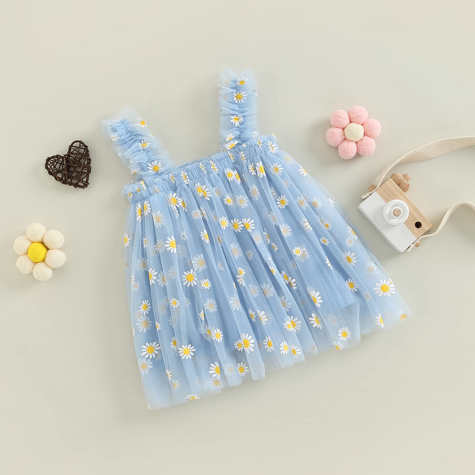 Boho Lace A-Line Sundress for Toddler Girls - Floral Summer Dress with Ruffles | Perfect for Beach, Party, and Outdoor Play