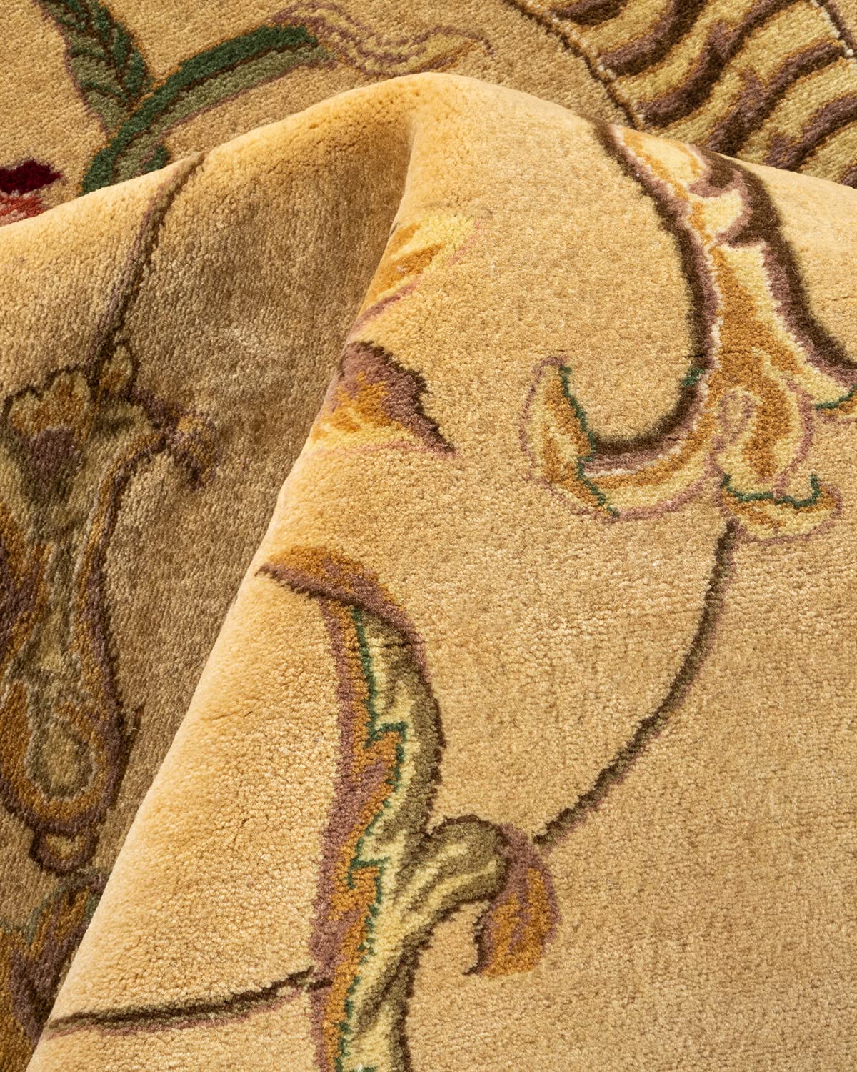 Handmade Wool Oriental Mogul Yellow 6x9 Area Rug - Traditional Hand-Knotted Unique Design - Perfect for Living Room, Bedroom & Home Decor