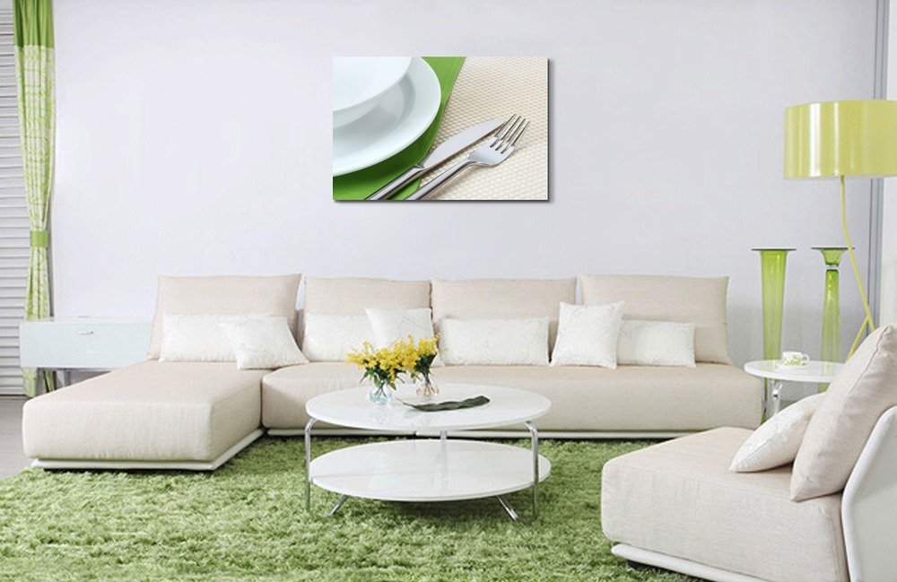 Wall26 Elegant Table Setting Canvas Art - Fork, Knife, Plates & Napkin Restaurant Wall Decor - 32