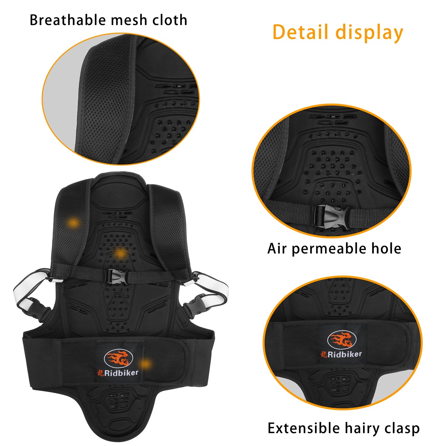 RIDBIKER Motorcycle Back Protector - Motocross Spine Protector Body Armor for Racing, Riding & Snowboarding | Anti-Fall Protective Gear for Motorcycles, Dirt Bikes & Extreme Sports