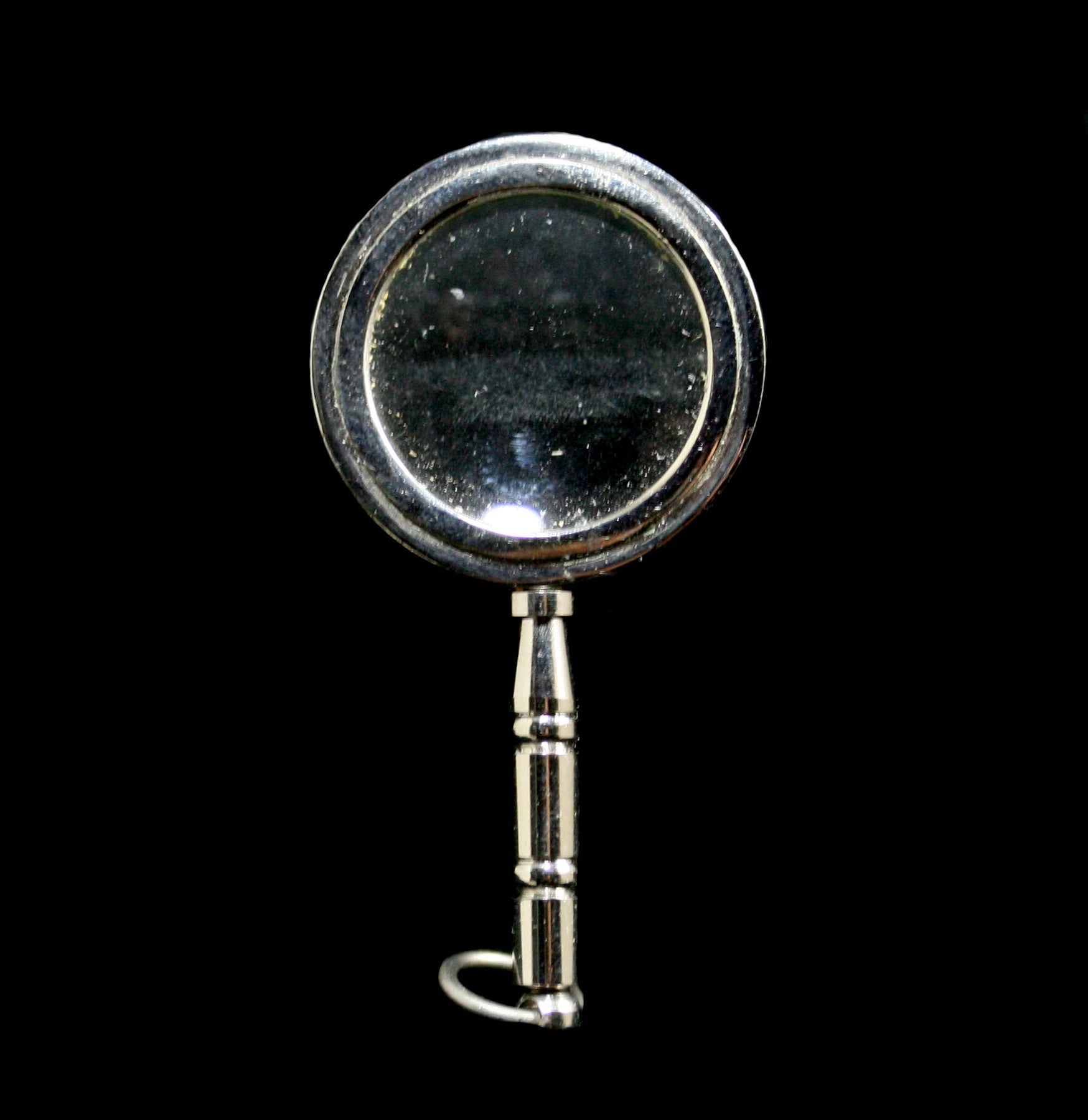 Chrome Magnifying Glass Keychain - Compact & Portable Magnifier for Reading Small Print, Perfect for Books, Maps, and DIY Crafts