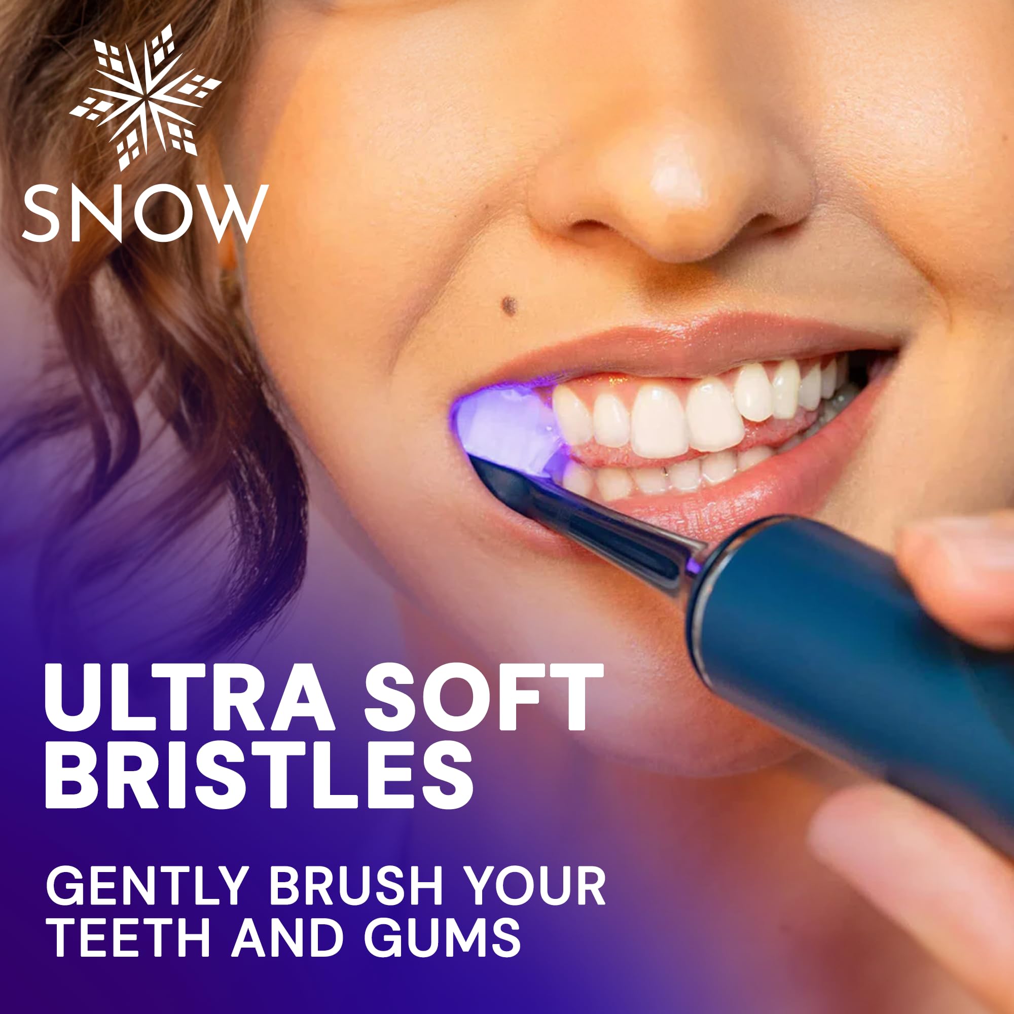 SNOW LED Whitening Electric Toothbrush for Adults - Sonic Toothbrush with LED Light, 5 Cleaning Modes, 2-Minute Timer & Rechargeable Battery - Dentist Recommended Plaque Removal & Teeth Whitening (Polar Blue Gen2) - Perfect for Travel, Home & Daily Oral Care Routine