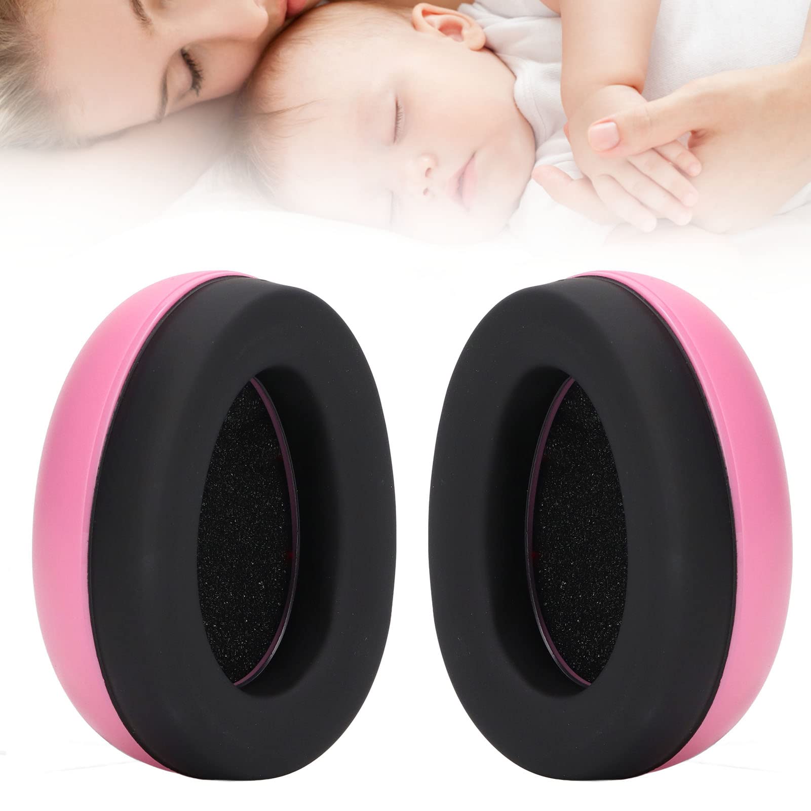 Baby Noise Cancelling Headphones - Soft Padded Infant Ear Muffs with Adjustable Elastic Band for Newborns & Toddlers (Pink) | Perfect for Airplane Travel, Loud Events & Sensory Protection