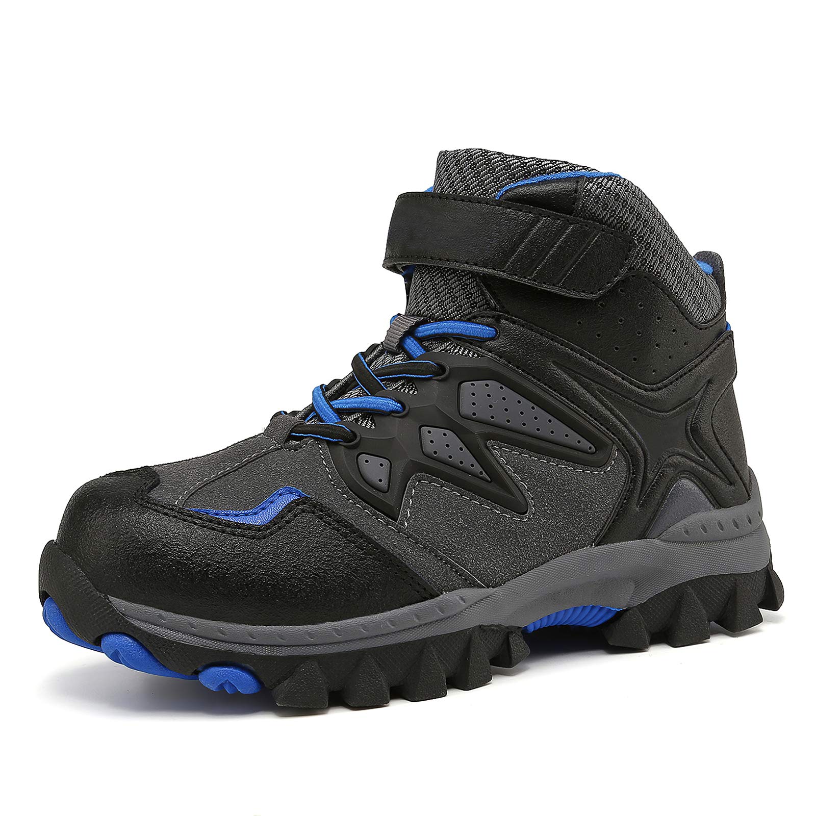 **Kids' Waterproof Hiking Boots for Boys & Girls - Anti-Slip Winter Snow Shoes with Steel Buckle - Durable Comfortable Trekking Sneakers for Outdoor Adventures, Camping & Mountain Climbing**