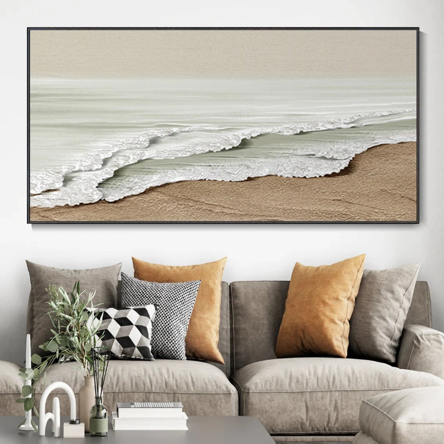 Ocean and Sky Painting #OS 230 - Handmade Canvas Wall Art for Home & Office Decor - Perfect for Living Room, Bedroom or Office Space