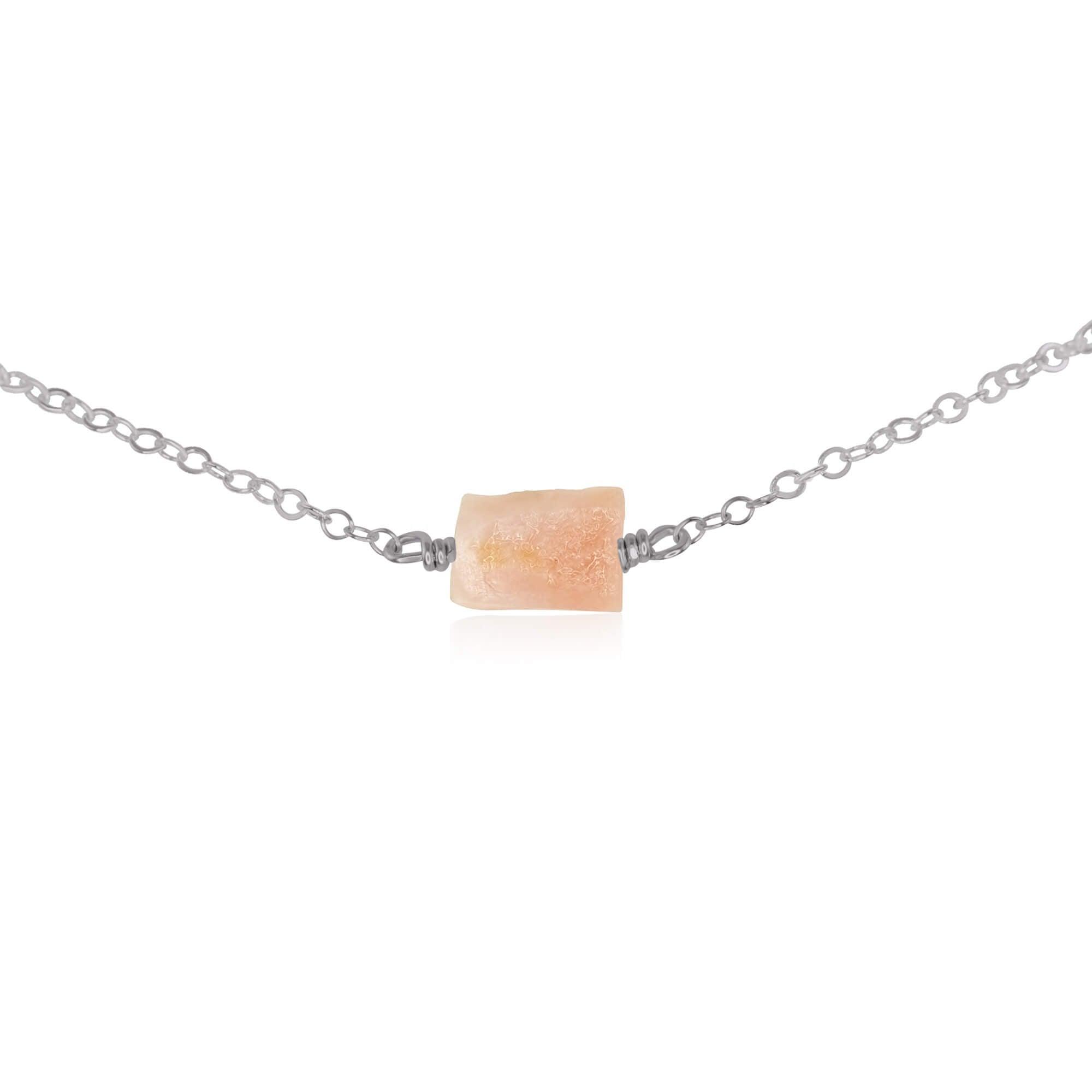 Natural Pink Peruvian Opal Crystal Choker Necklace - Raw Stone Jewelry for Women, Boho Style, Healing & Spiritual Energy - Perfect for Meditation, Yoga, and Everyday Wear