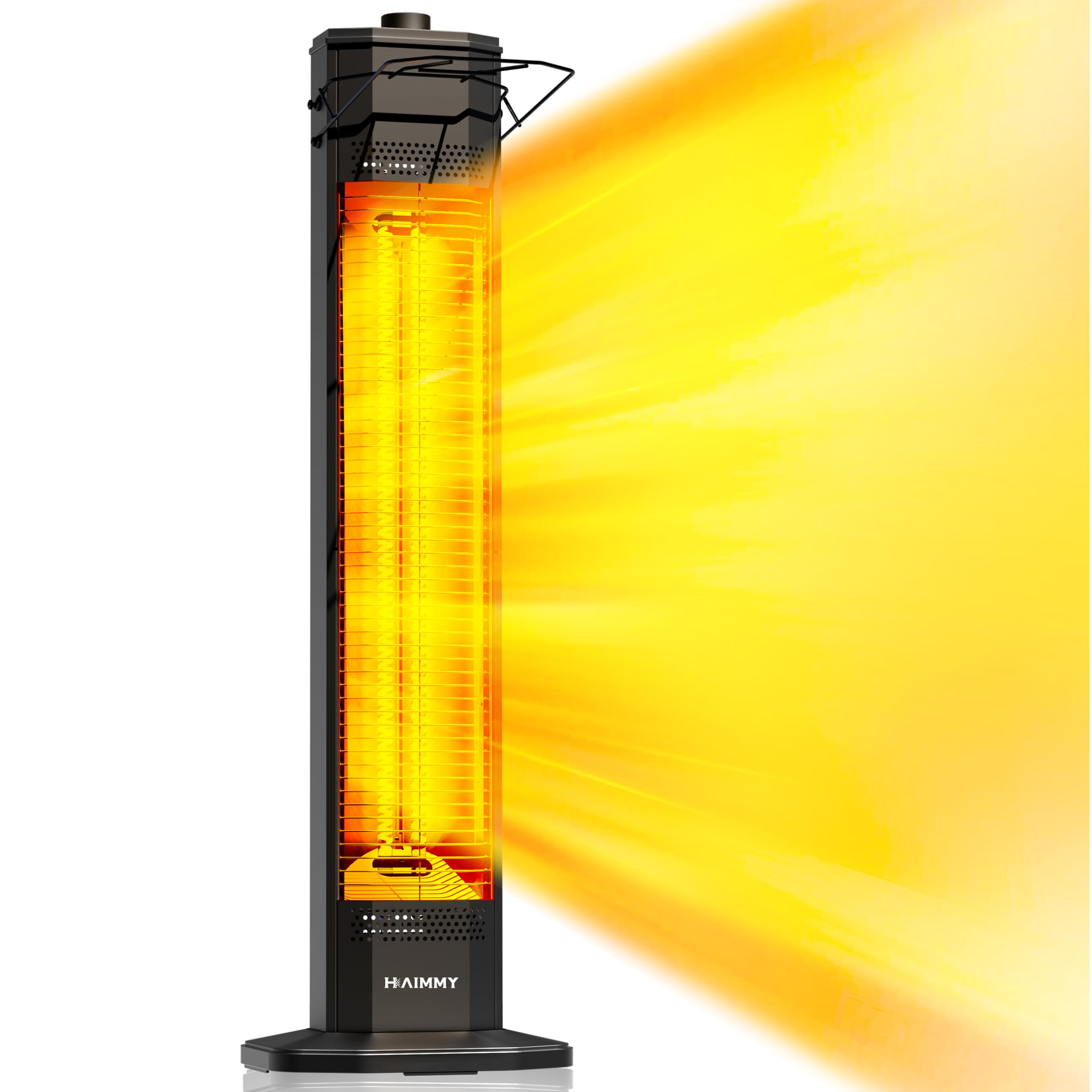 Haimmy 34-inch Outdoor Electric Patio Heater - 1500W Instant Heating with 3 Adjustable Heat Levels, Tip-Over & Overheat Protection, IPX5 Waterproof - Perfect for Backyard, Deck, Garden, and Outdoor Dining Areas