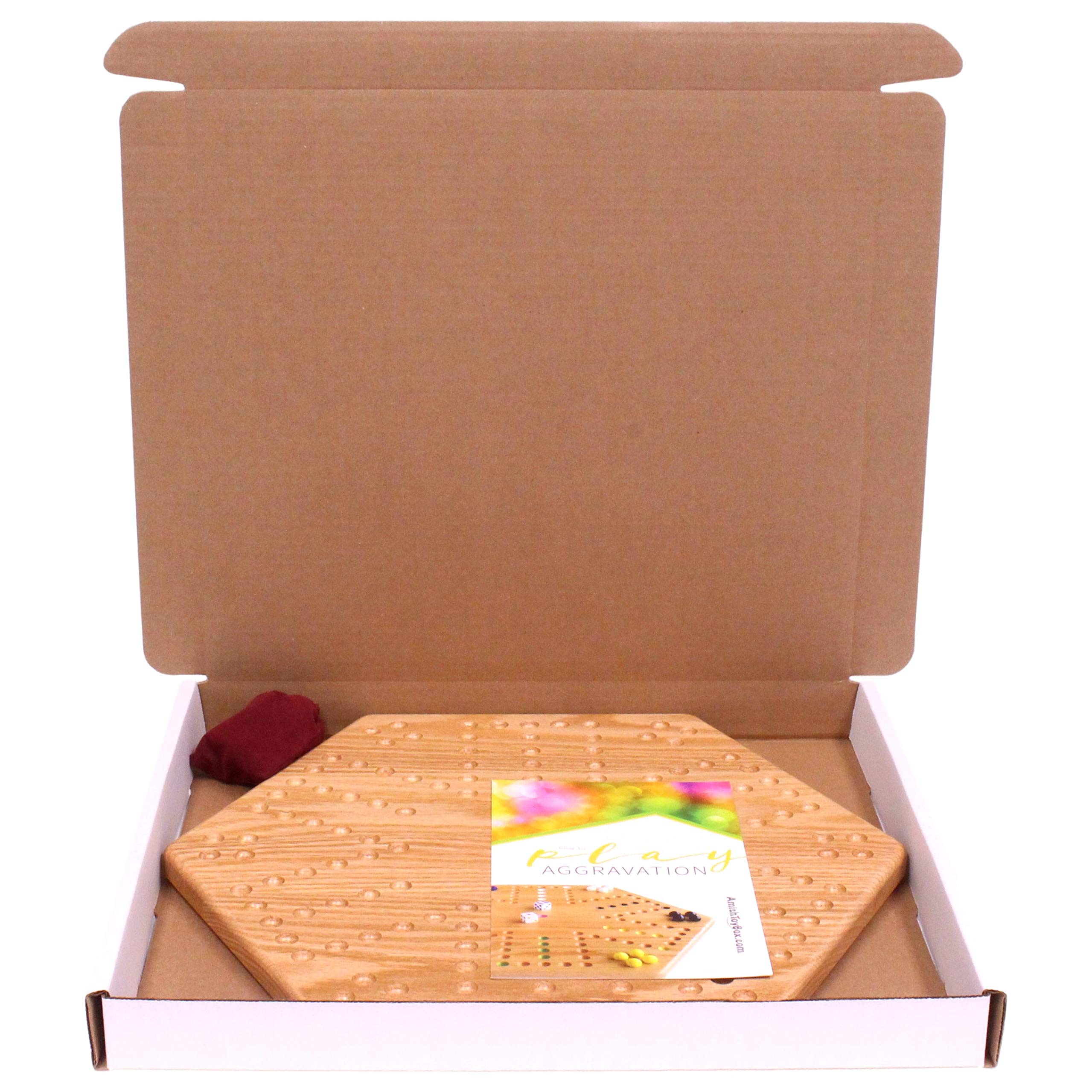AmishToyBox.com Wooden Wahoo Marbles Game Board Set - 16