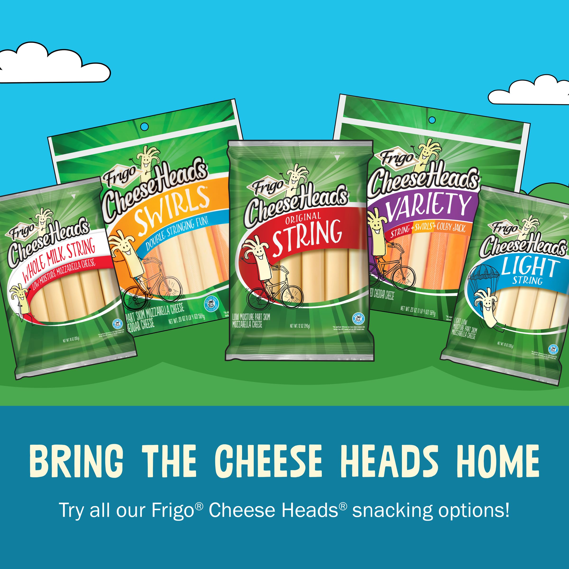 Frigo Cheese Heads String Cheese Snacks - 24 Count Pack | Low-Moisture Mozzarella Cheese Sticks | Perfect for Lunchboxes, Keto Diets & On-the-Go Snacking