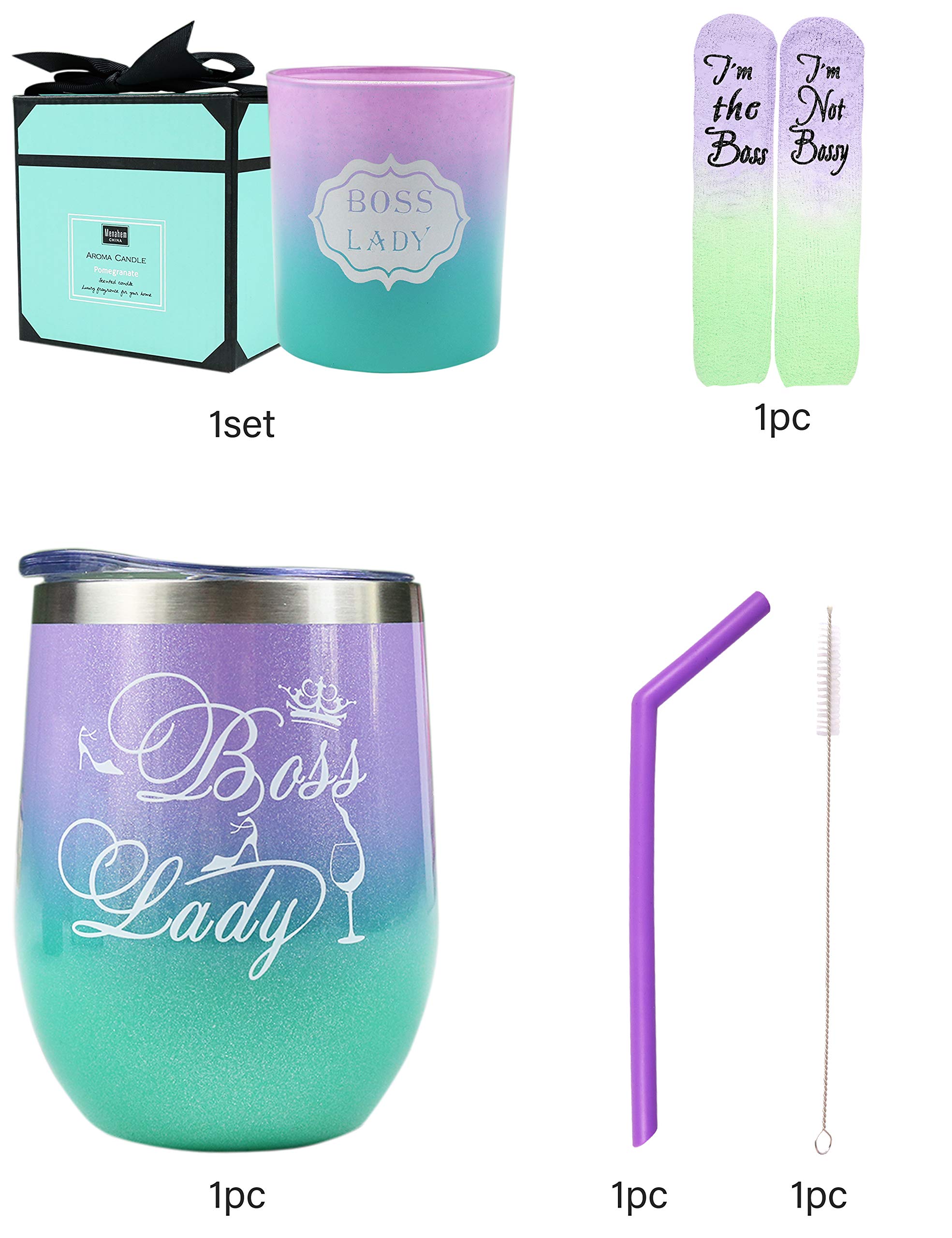 Premium Boss Lady Tumbler Gift Set - Stylish Insulated Coffee Mug for Women, Perfect for Office, National Boss Day & Corporate Gifts - Ideal for Coffee Lovers & Workplace Motivation