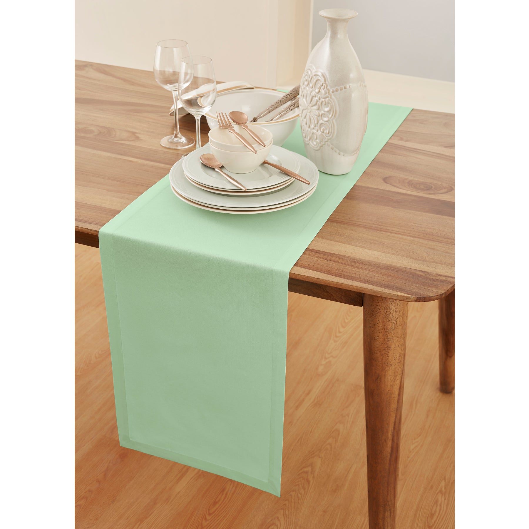 Premium Dru Cotton Linen Table Runner - Natural Woven Table Decor for Dining Room, Wedding, Party & Home Decor - Eco-Friendly & Washable