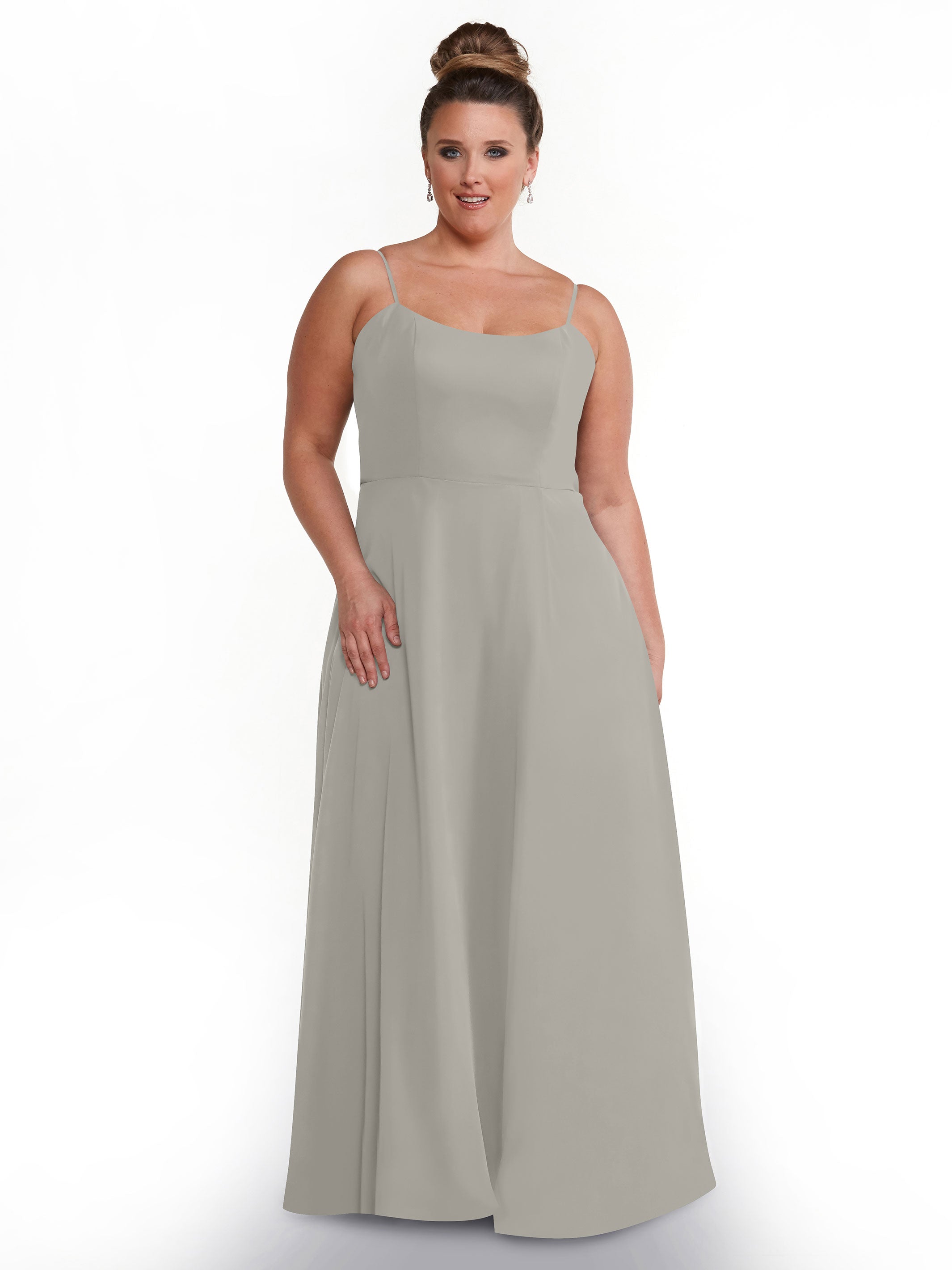 Elegant A-Line Bridesmaid Dress with Flowy Chiffon Skirt and Thigh Slit - Perfect for Weddings, Formal Events & Special Occasions