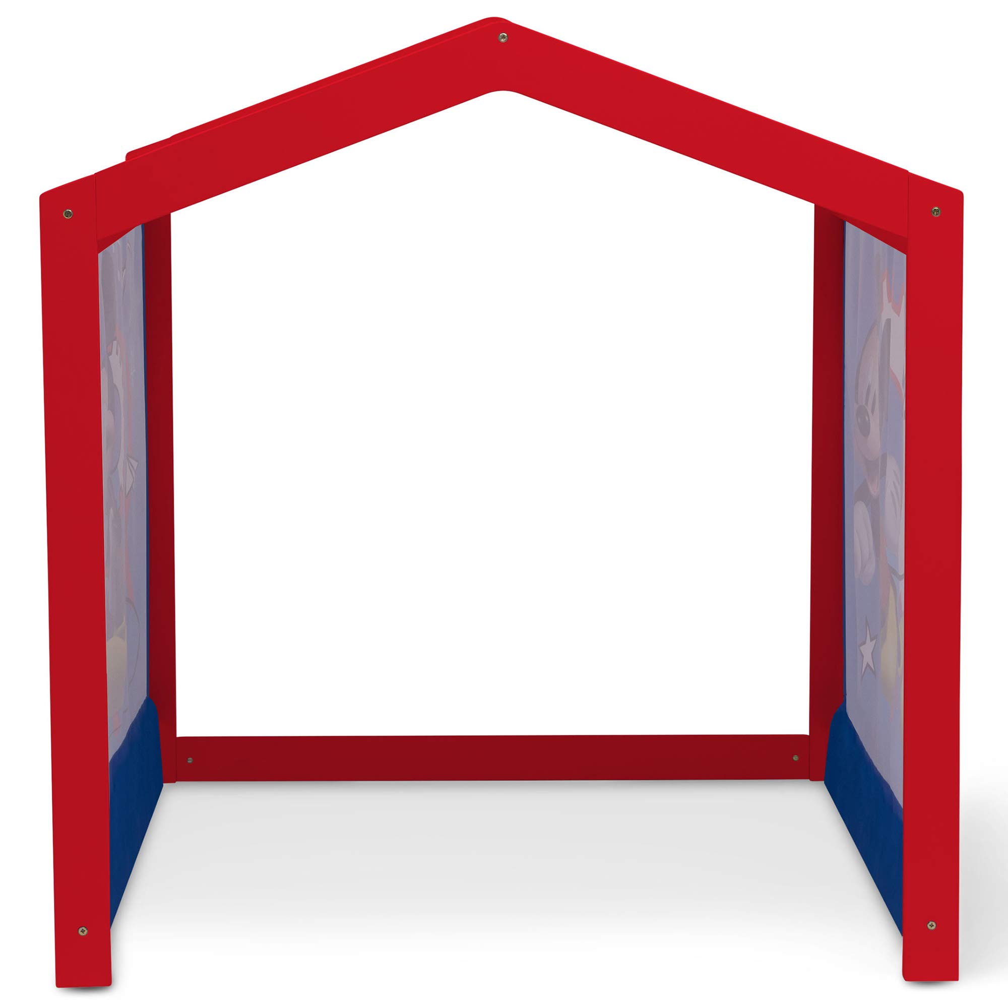 Disney Mickey Mouse Indoor Playhouse with Fabric Tent & MySize Wood Toddler Bed by Delta Children - White - Perfect for Kids' Bedroom, Playroom & Indoor Playtime