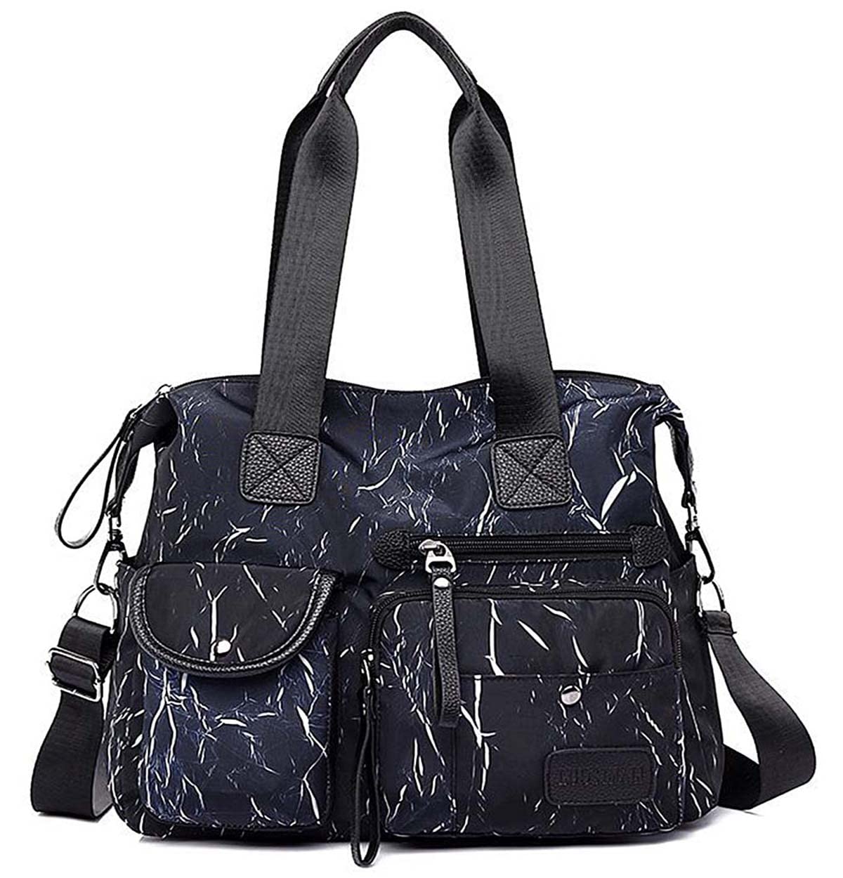 Waterproof Nylon Multi-Pocket Utility Tote Bag for Women - Durable Teacher Purse, Nurse Handbag & Work Shoulder Bag - Perfect for School, Hospital & Office Commute