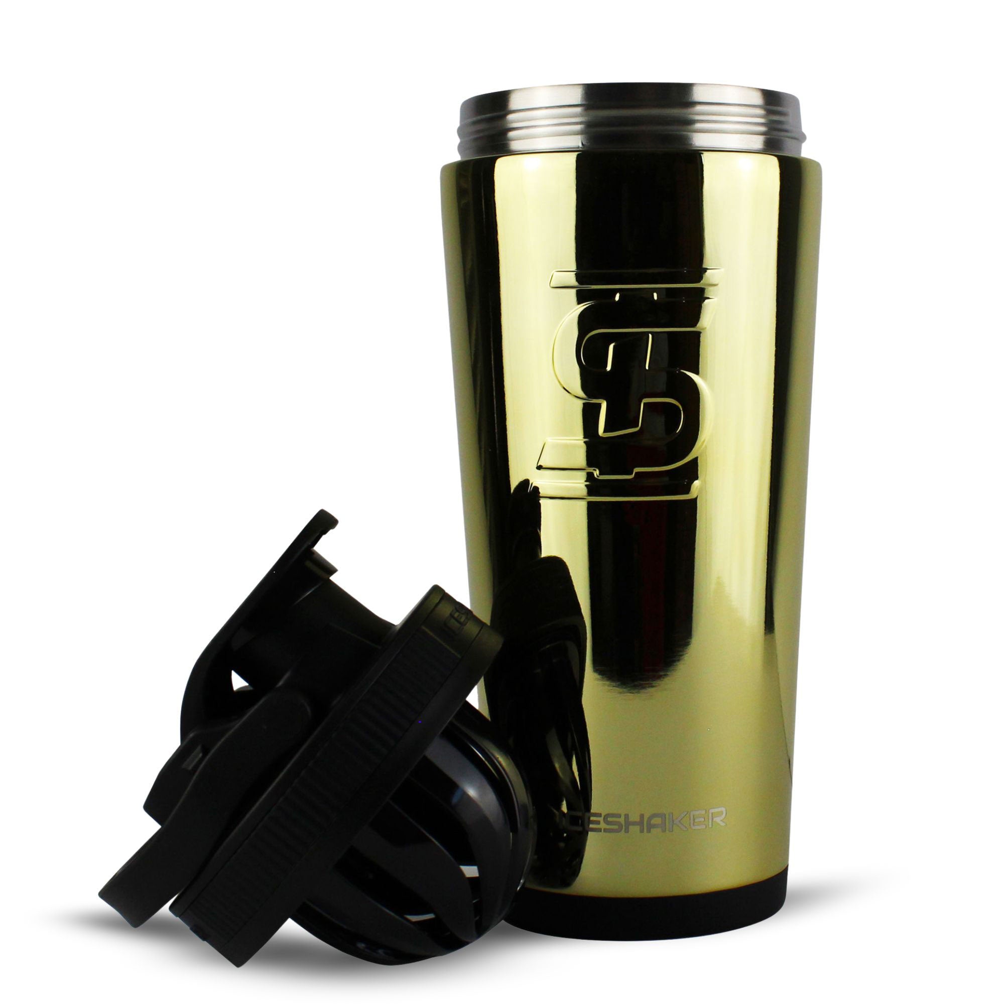 26oz Insulated Stainless Steel Ice Shaker Bottle with Leak-Proof Lid - Gold - Perfect for Gym, Workouts, Protein Shakes & On-the-Go Hydration