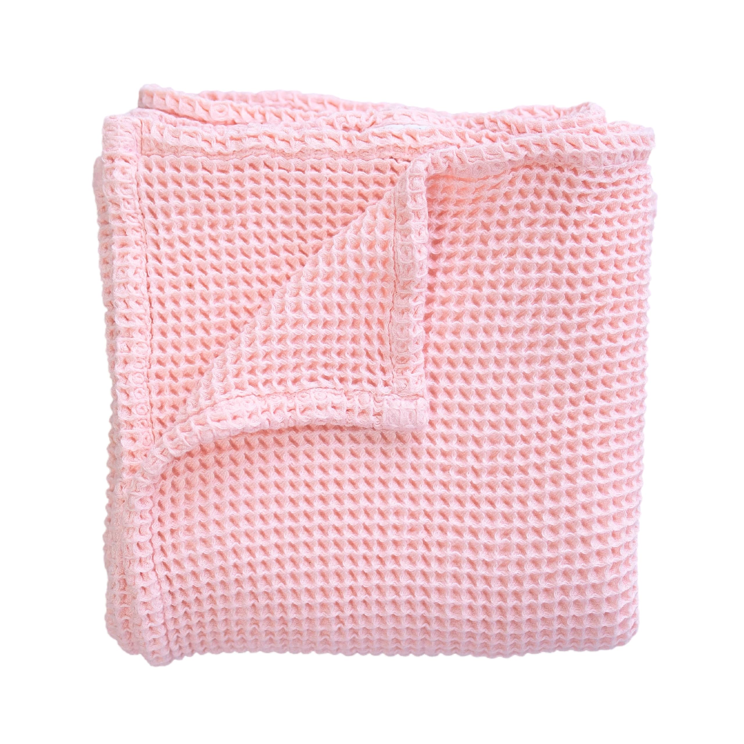 Soft Waffle Knit Baby Blanket 43x43 Inch - Gender Neutral Cotton Swaddle & Toddler Blanket for Stroller, Crib, Nursing - Breathable & Cozy (Rose Pink) - Perfect for Newborns, Infants & Gifts
