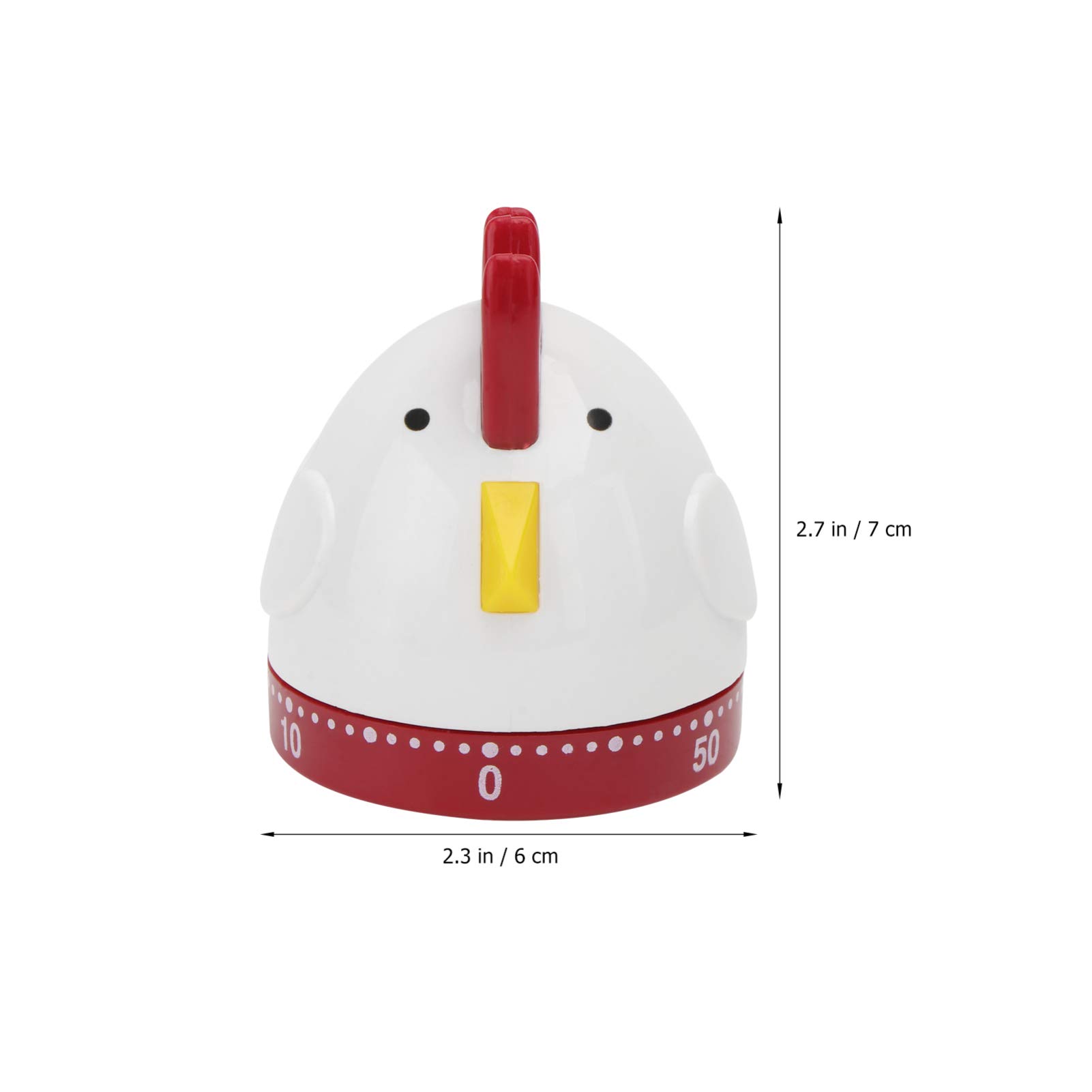60-Minute Mechanical Kitchen Timer with Loud Alarm - Cartoon Rooster Design Countdown Timer for Cooking, Baking, Teachers & Classroom Time Management (White) - Perfect for Home Kitchens, Schools & Office Productivity