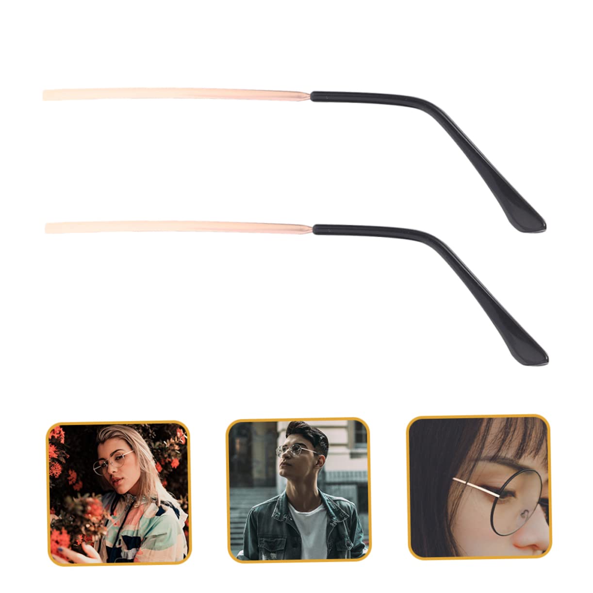 WHAMVOX 2 Pairs Eyeglass Temple Tips - Comfortable Metal Replacement Arms for Sunglasses & Glasses | Perfect for Reading, Driving & Outdoor Activities