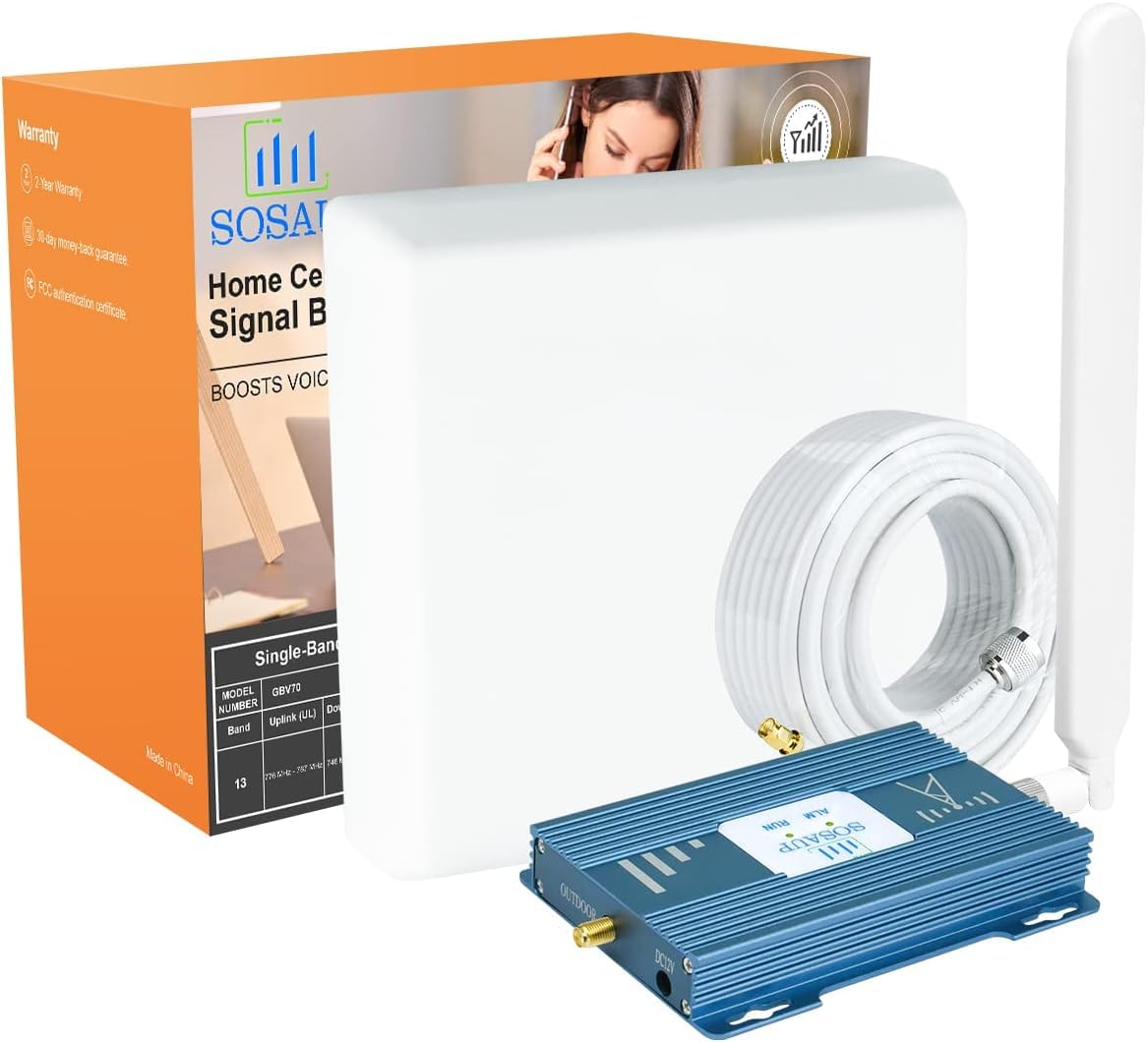 AT&T Signal Booster for Home & Office - 5G/4G LTE Cell Phone Signal Amplifier for AT&T & T-Mobile Networks (Bands 12/17) | Improves Call Quality & Data Speed | Perfect for Basements, Rural Areas & Weak Signal Zones