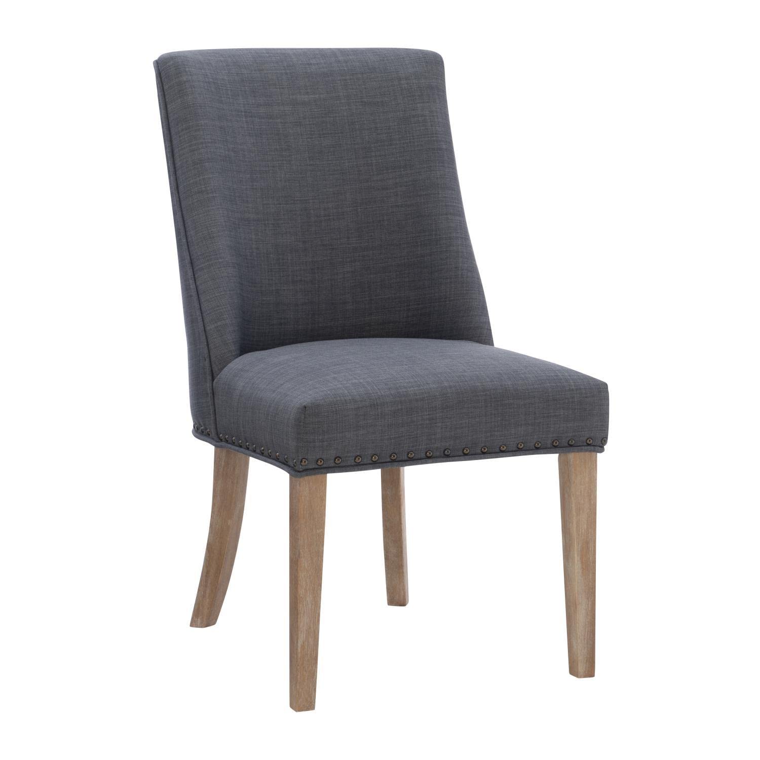 Adler Modern Dining Chairs Set of 2 - Natural Grey Upholstered Side Chairs for Kitchen, Dining Room & Office - Comfortable & Stylish Seating Solution