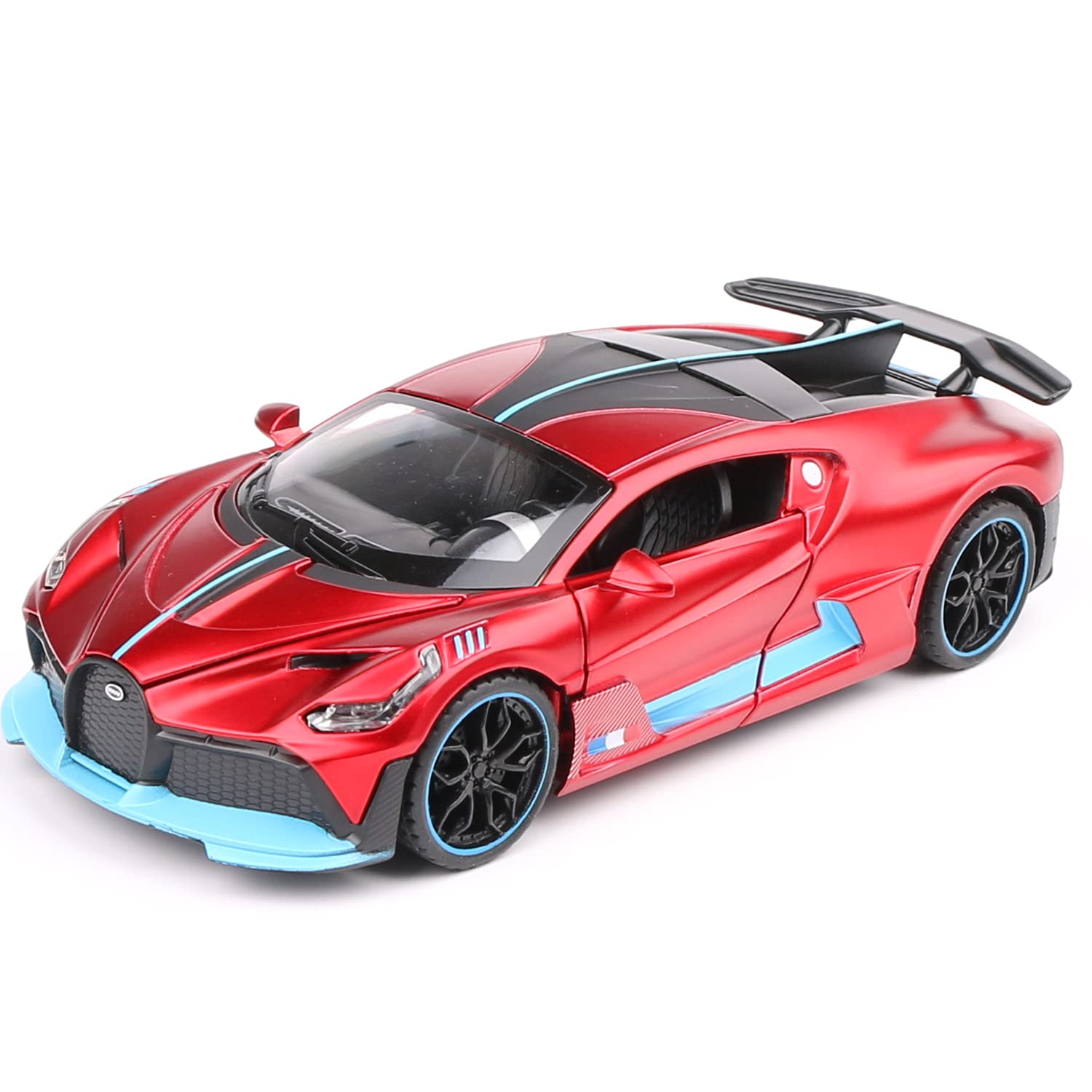 1:32 Bugatti Divo Zinc Alloy Pull Back Toy Car with Lights & Music - Diecast Model Vehicle for Kids Collection, Boys Gift, Home Office Decoration | Great for Birthday Presents, Car Enthusiasts & Young Collectors