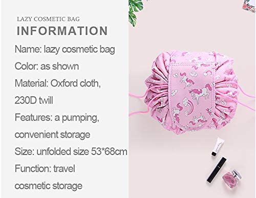Trexee Waterproof Travel Cosmetic Bag with Drawstring | Large Capacity Makeup Organizer Pouch for Women | Portable Toiletry Bag for Gym, Beach & Vacation | Durable Multi-Functional Storage Case