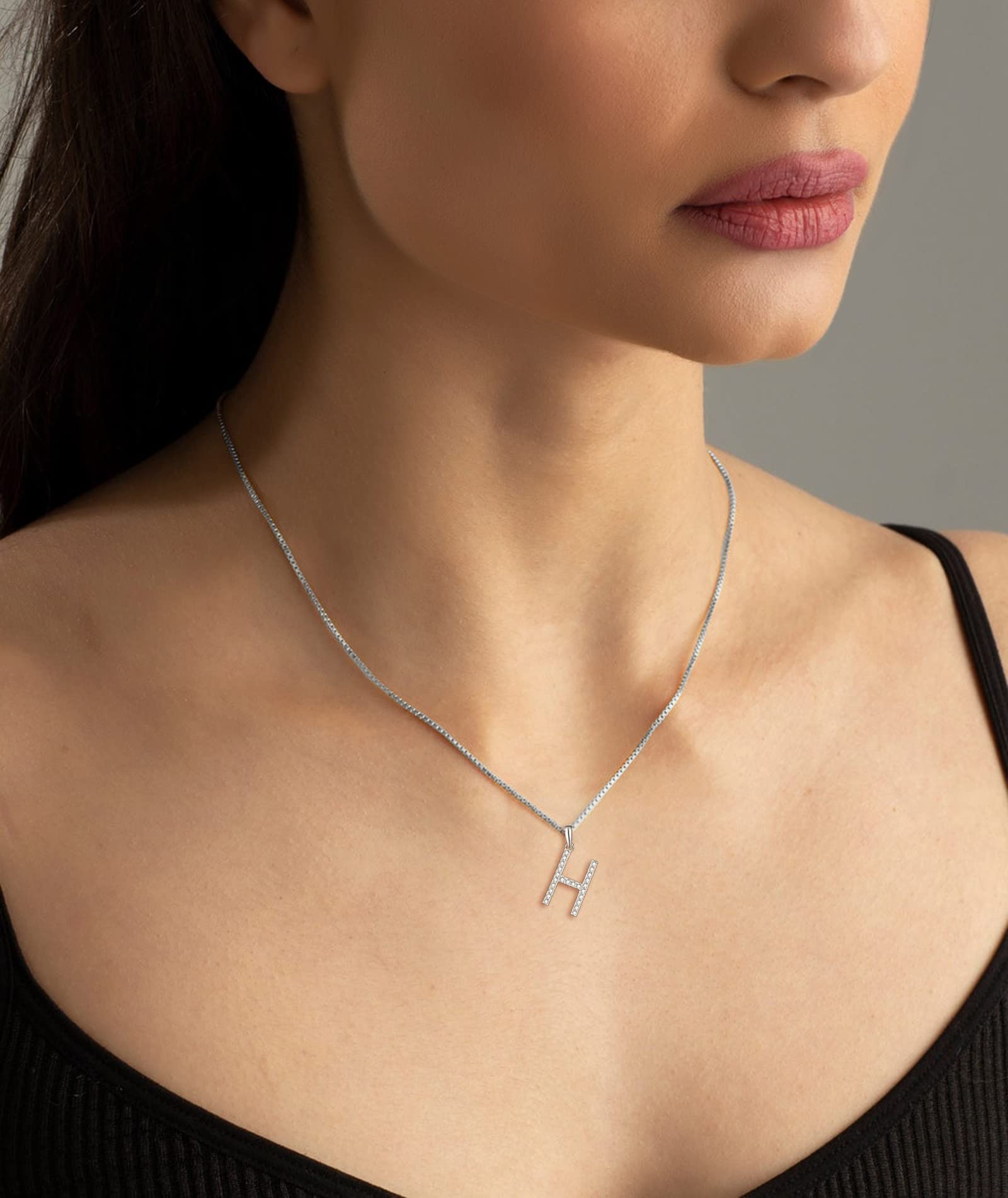 YL Initial Necklace - 925 Sterling Silver Alphabet Pendant Necklace for Women | Personalized Letter Jewelry Gift for Her | Perfect for Birthdays, Anniversaries & Everyday Wear