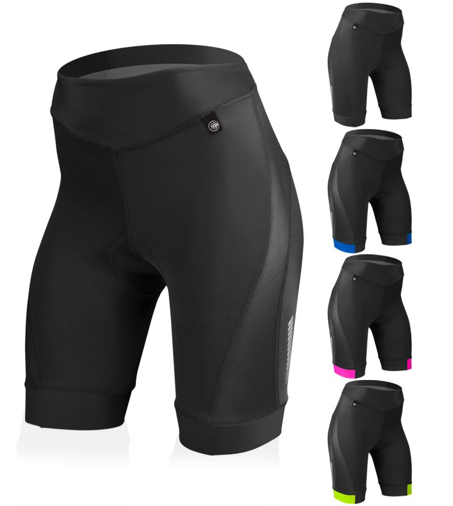 Women's Elite Padded Cycling Shorts - Premium Long Distance Biking Shorts for Women - High Performance Breathable Bike Shorts - Made in USA - Perfect for Road Cycling, Spinning Classes & Outdoor Workouts