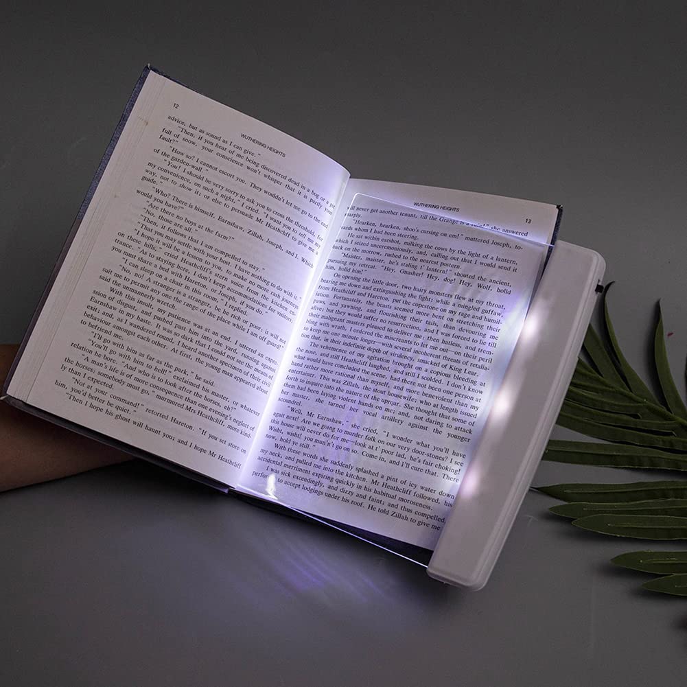 Ochine LED Reading Light - Portable Book Lamp for Home, Office, Travel & Car - Adjustable Warm White Eye Protection Light for Night Reading, Studying & Working - Compact Flat Panel Desk Lamp with Brightness Control