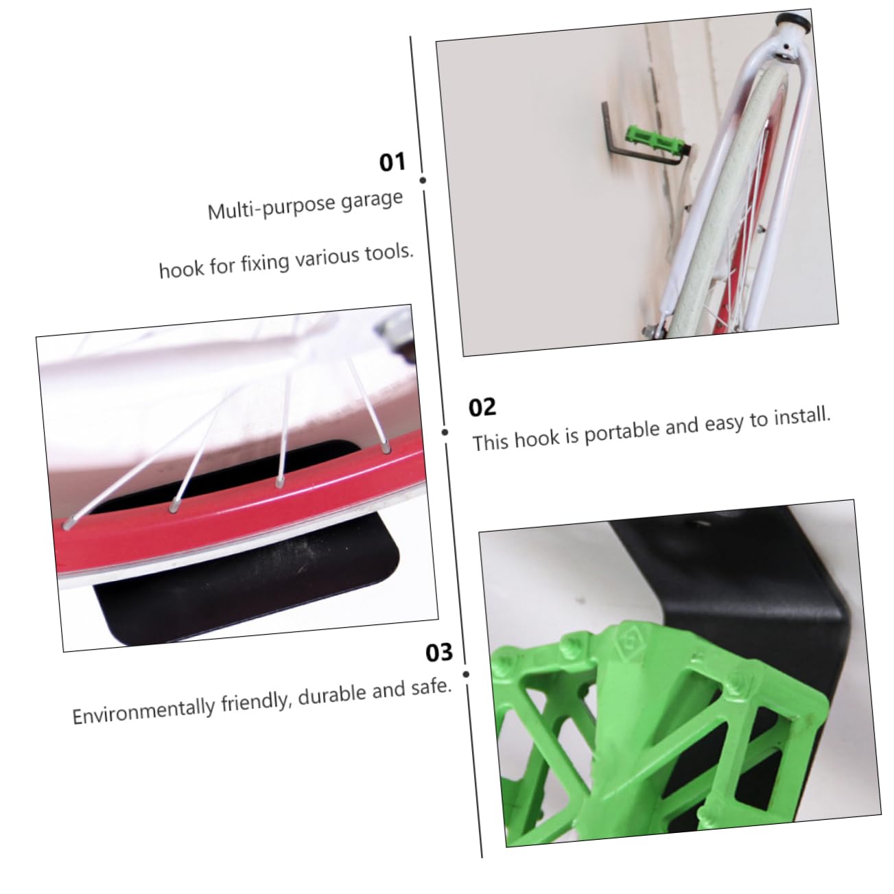 WOONEKY Bike Wall Mount - Space Saving Bike Storage Rack & Hanger for Garage, Easy to Install - Perfect for Home, Apartment & Cycling Enthusiasts