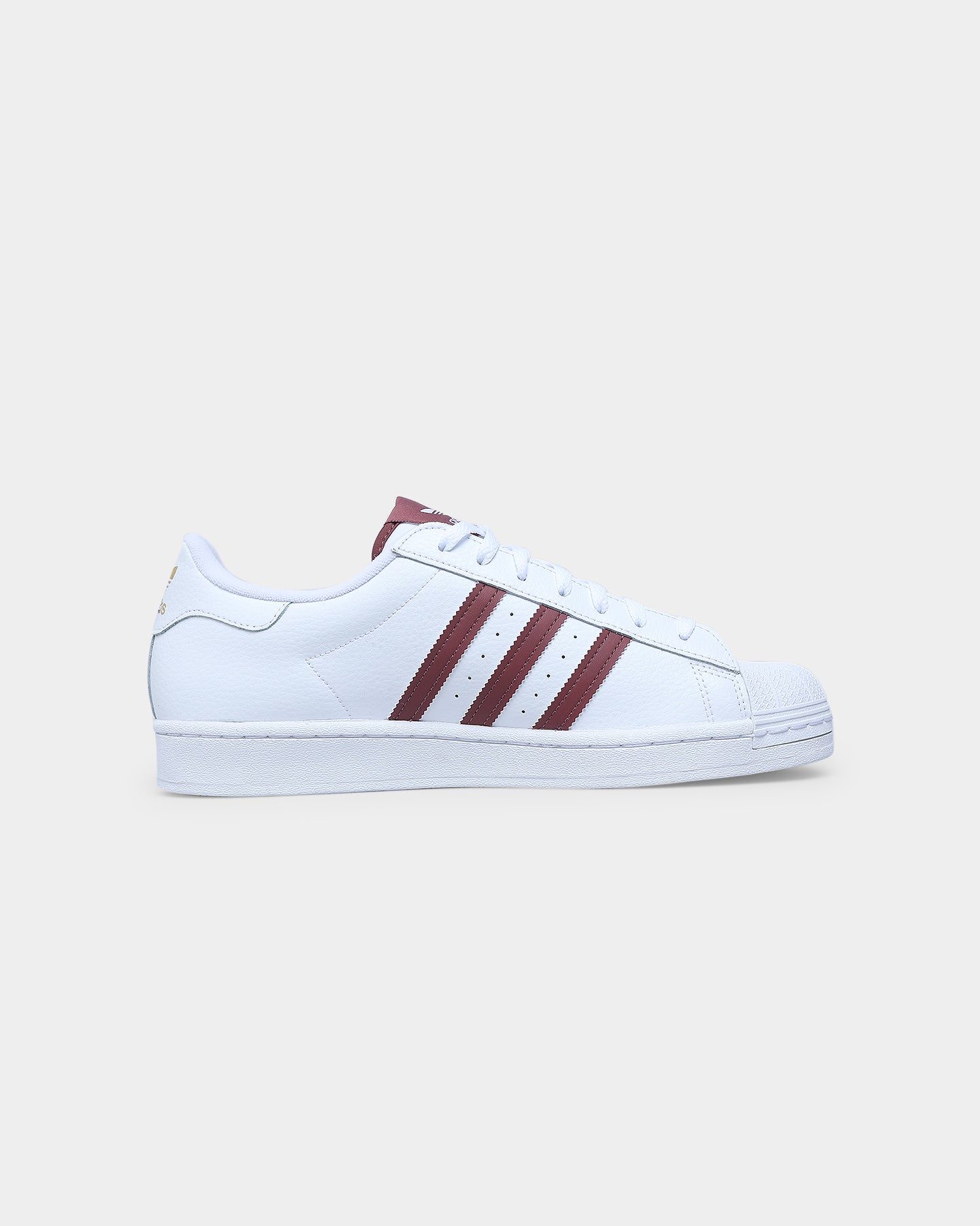 Adidas Superstar Sneakers - Cloud White / Quiet Crimson / Gold Foil | Classic White Shell Toe Shoes for Men & Women | Perfect for Casual Wear, Street Style & Everyday Fashion