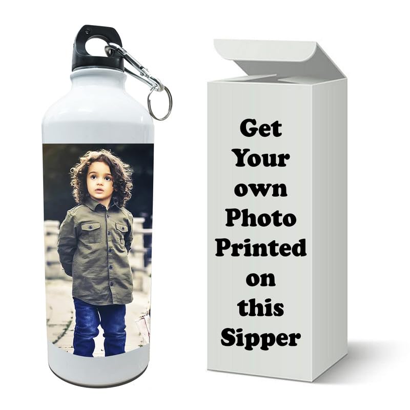 Personalized Custom Name Sipper Water Bottle 750ml - White | Gym, Sports, School & Office Use | Great Birthday Gift for Friends & Family | Durable & Leak-Proof Design | Perfect for Hydration On-The-Go