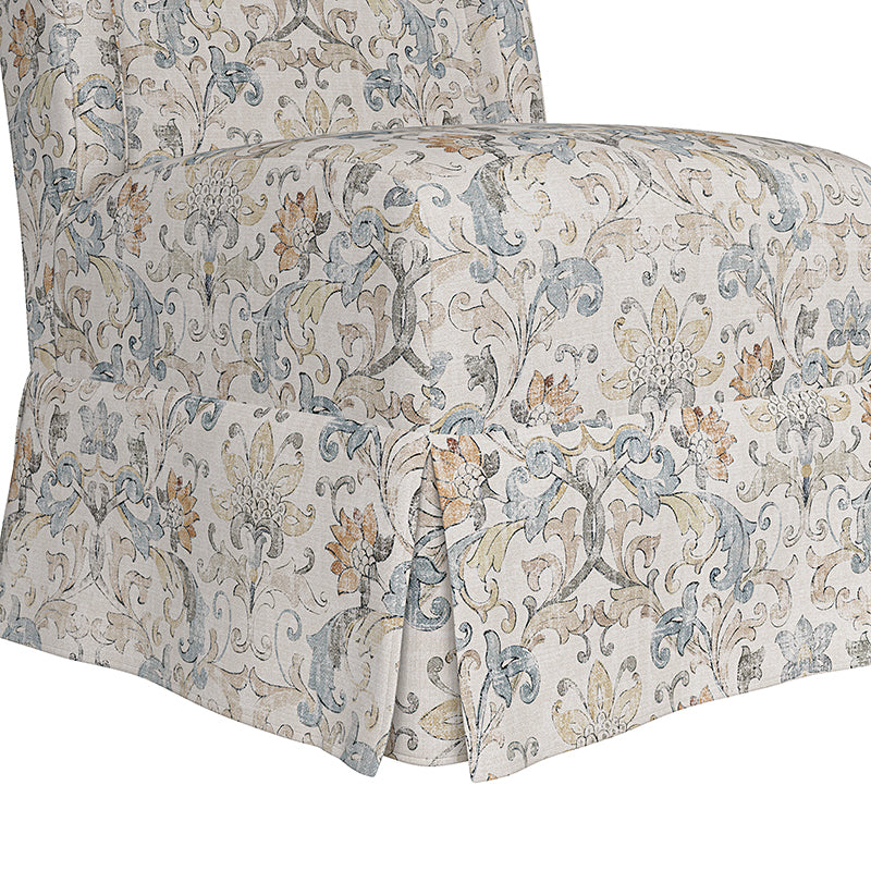 Ellmar Slipper Chair with Washable Slipcover & Solid Wood Legs - Comfortable Accent Chair for Living Room, Bedroom or Office - Perfect Reading Chair & Lounge Seat for Small Spaces